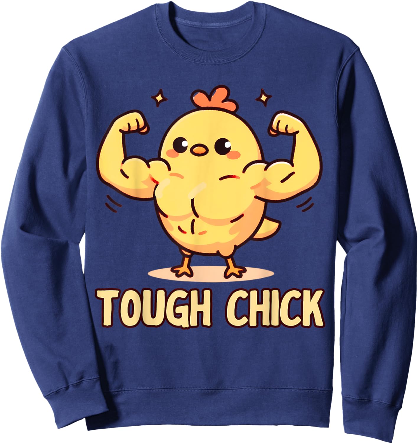 Funny Baby Chick Gym Teen Girls Women One Tough Chick Sweatshirt - Sweatshirt | Navy