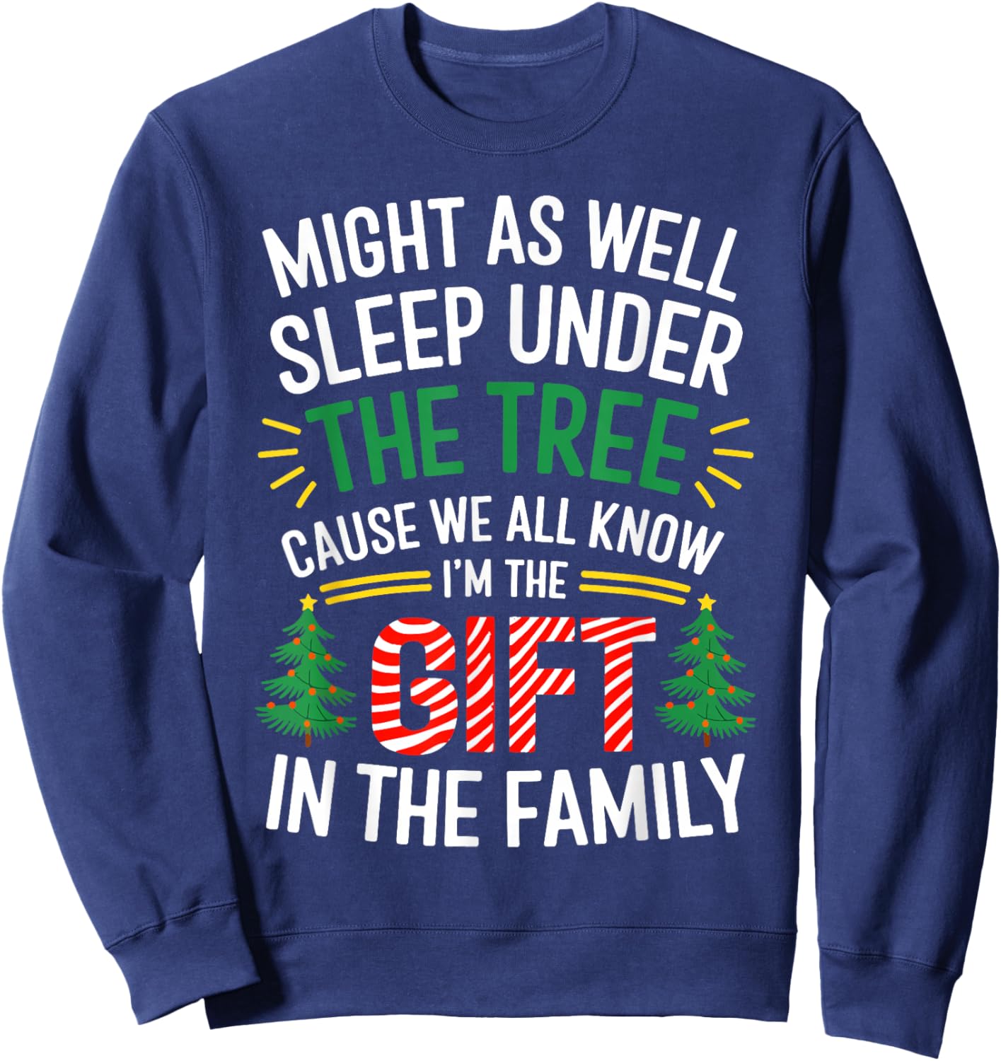 Funny Christmas Kids Girls Boys Christmas Pajamas Christmas Sweatshirt - Sweatshirt | Navy