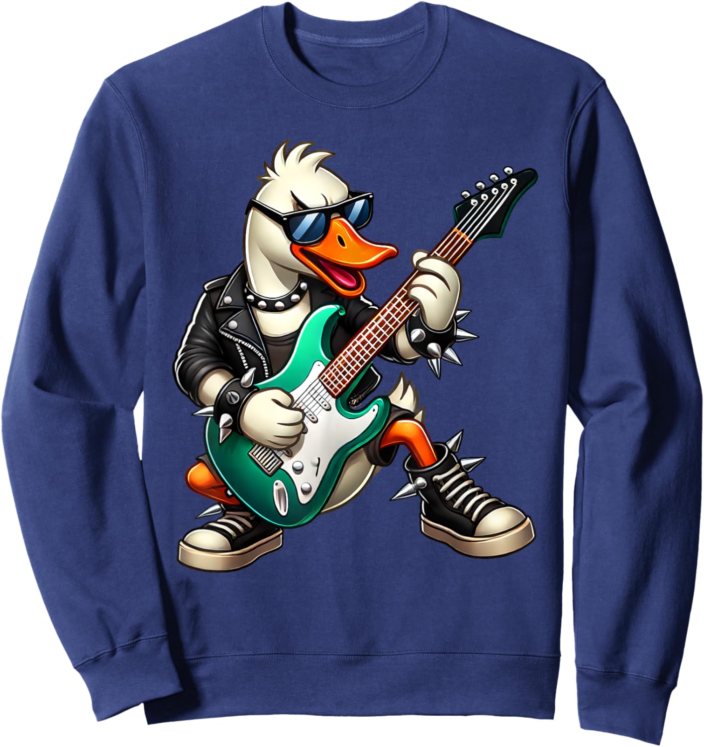 Goose Electric Guitar Concert Music Men Women Kids Sweatshirt - Sweatshirt | Navy