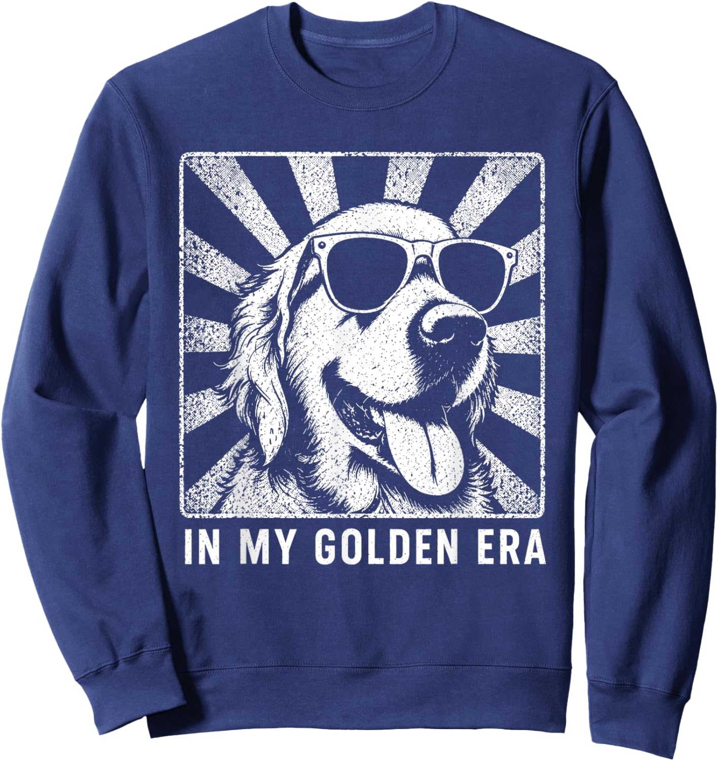 in My Golden Retriever 70s Era Funny Retriever Dog Sweatshirt - Sweatshirt | Navy