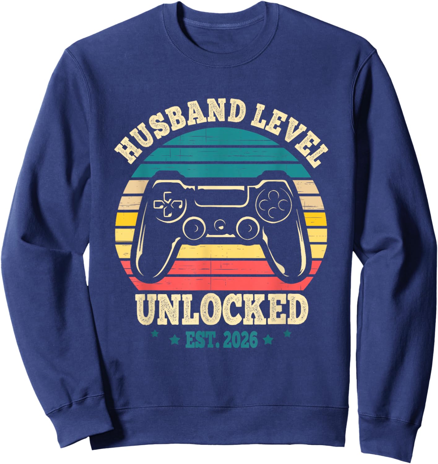 Leveling Up to Husband 2026 Leveled Up Junggesellenabschied Bräutigam Sweatshirt - Sweatshirt | Navy