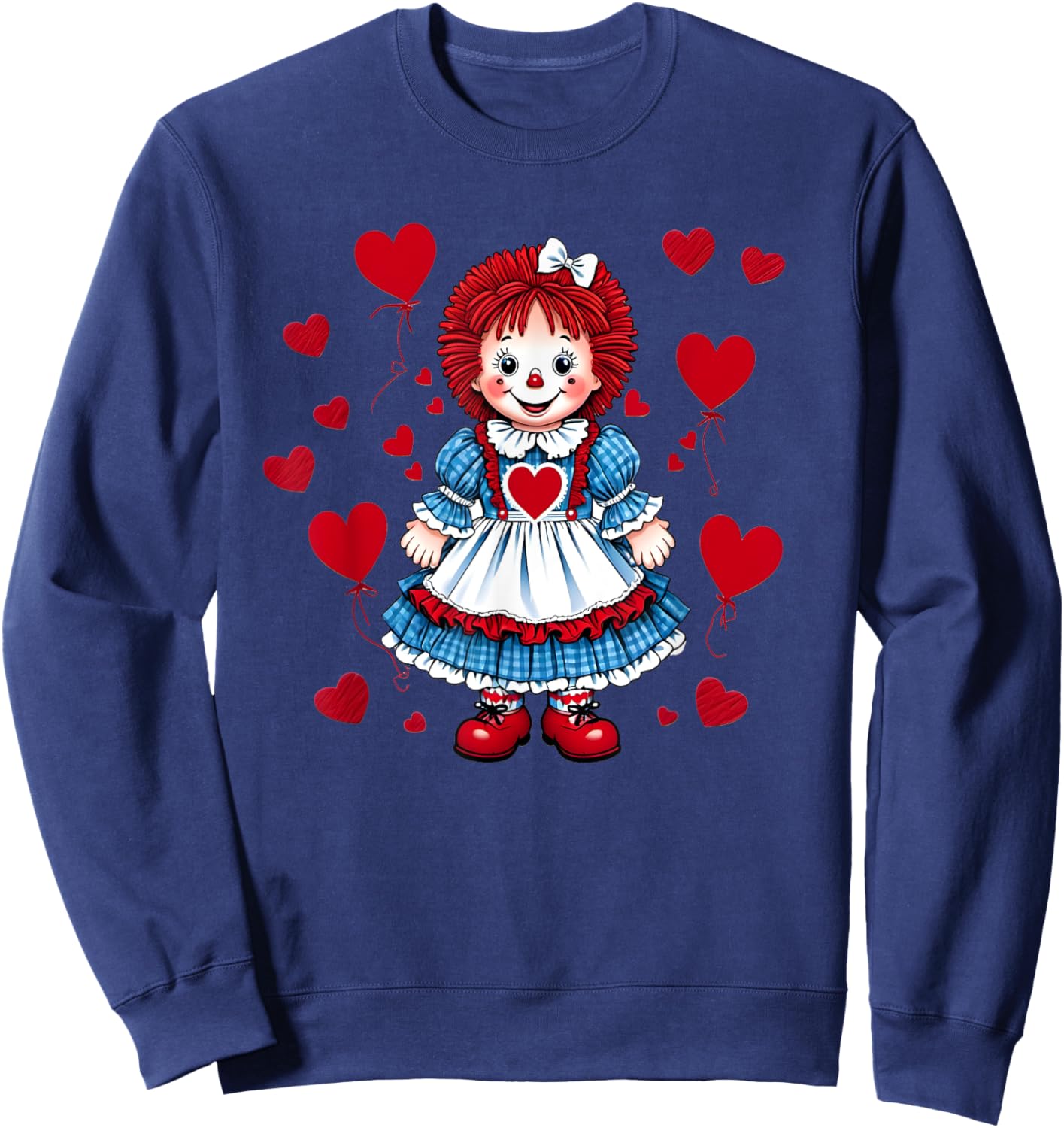 Raggedy Ann Valentine's Day Hearts Sweatshirt - Sweatshirt | Navy