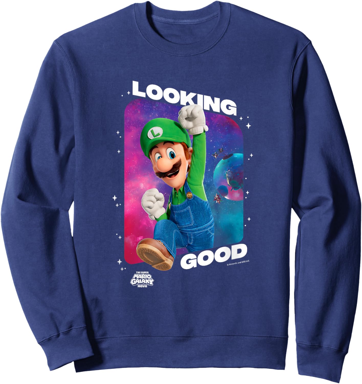 The Super Mario Galaxy Movie Looking Good Luigi Sweatshirt - Sweatshirt | Navy