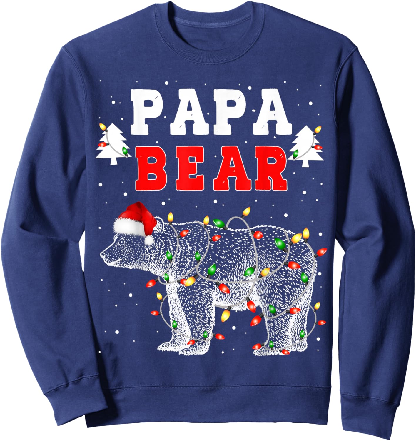 Papa Bear Christmas Santa Family Matching Pajamas Women Men Sweatshirt - Sweatshirt | Navy