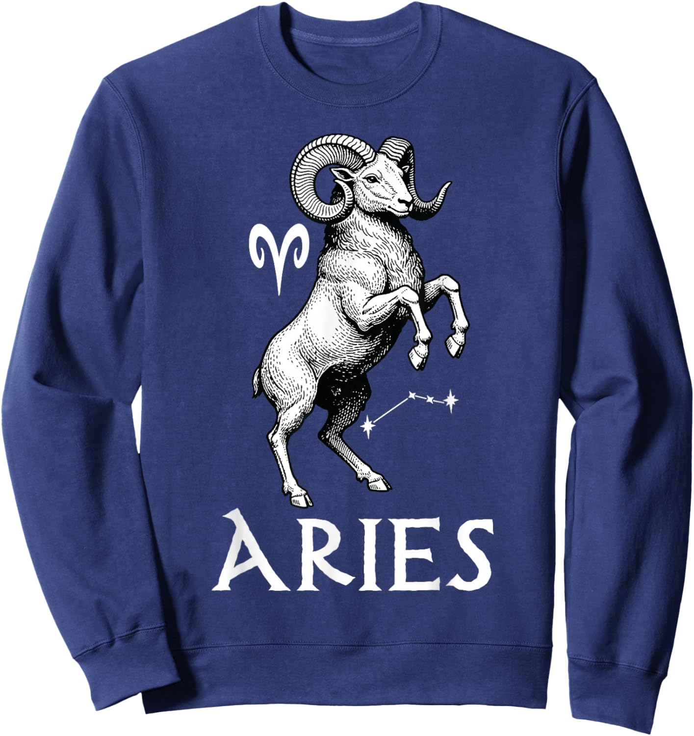 Aries Zodiac Sign Astrology Horoscope Birthday Vintage Sweatshirt - Sweatshirt | Navy