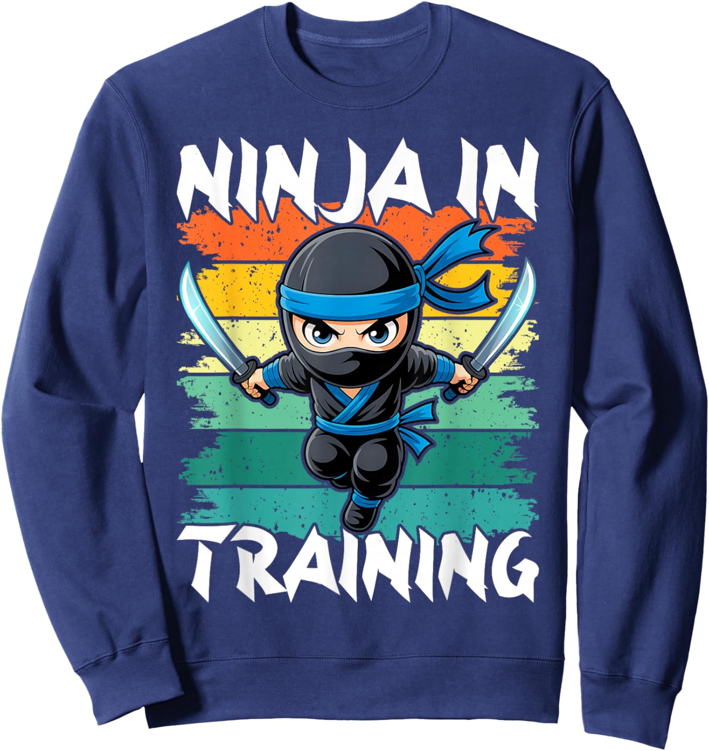 Ninja in Training Costume Party Warrior Boys Girls Kids Sweatshirt - Sweatshirt | Navy