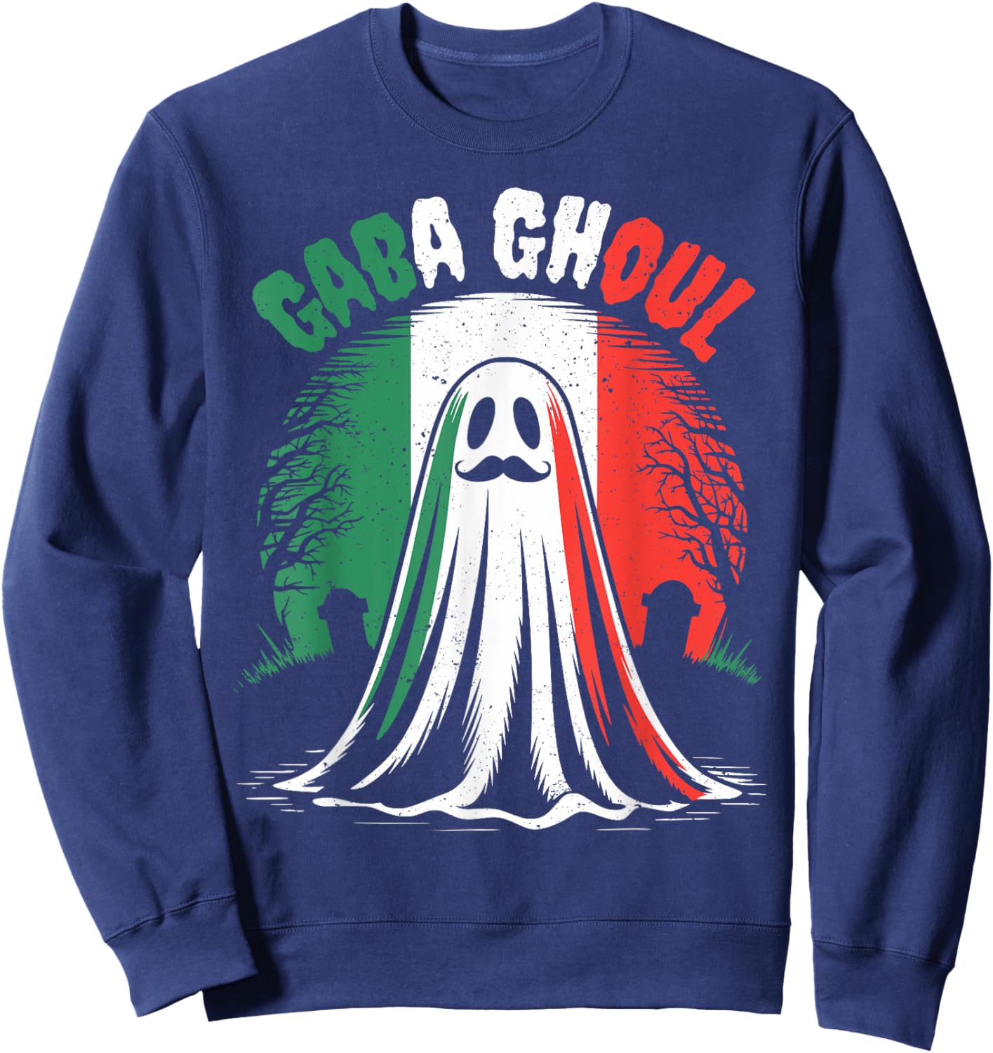 Gaba Ghoul Ghost Italian Halloween Funny Costume Men Women Sweatshirt - Sweatshirt | Navy