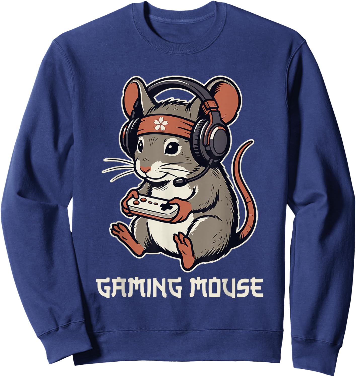 Gaming Mouse Kawaii Funny Literal Retro Video Gamer Pun Sweatshirt - Sweatshirt | Navy
