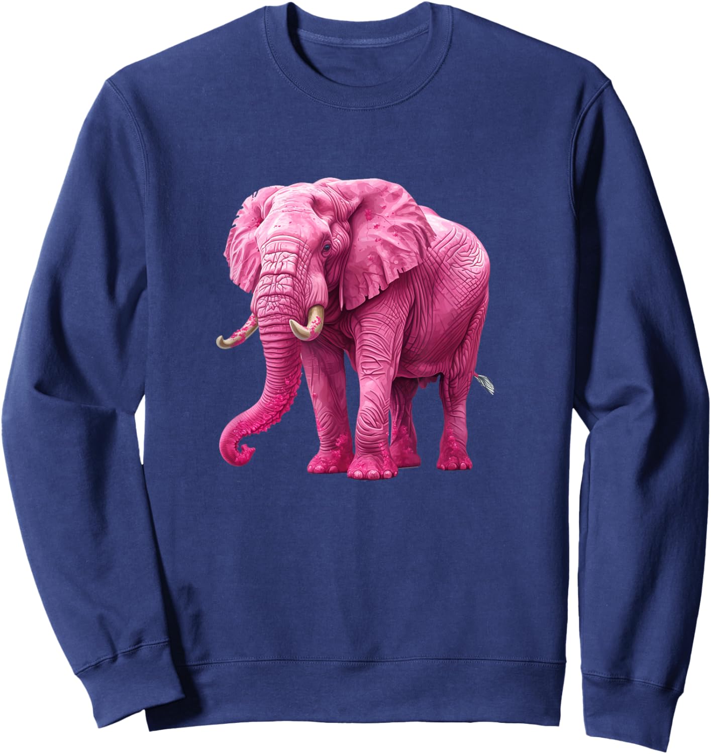 Fun Elephant Lover Cool Pink Elephant Sweatshirt - Sweatshirt | Navy