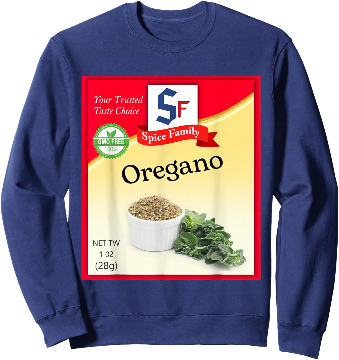 Oregano Condiment Costume Holiday Spice Costumes Sweatshirt - Sweatshirt | Navy
