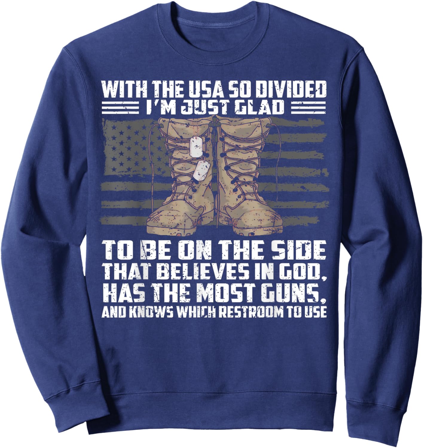 With The Usa So Divided I'm Just Glad To Be On The Side That Sweatshirt - Sweatshirt | Navy