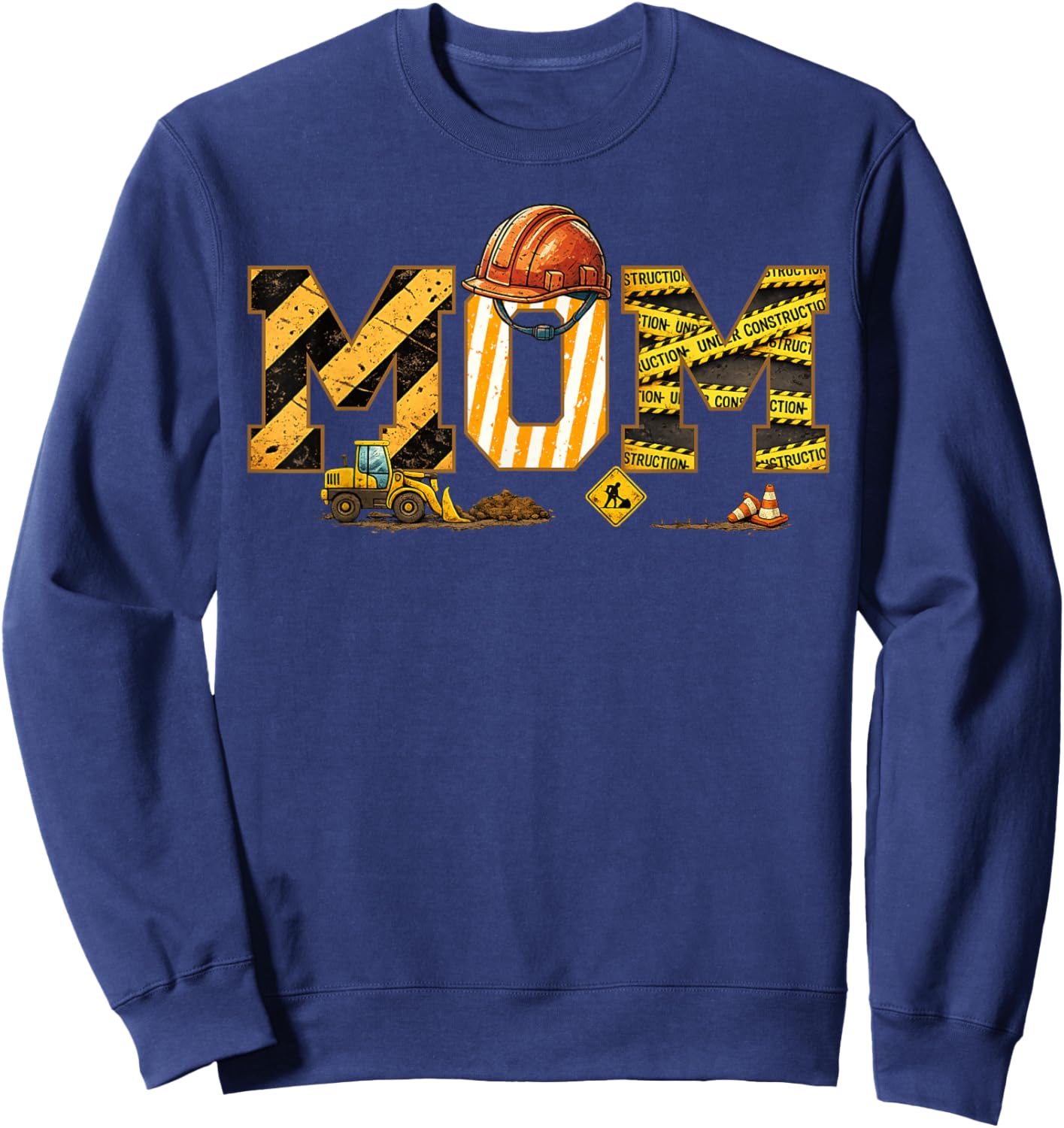 Mom Construction Birthday Sweatshirt - Sweatshirt | Navy
