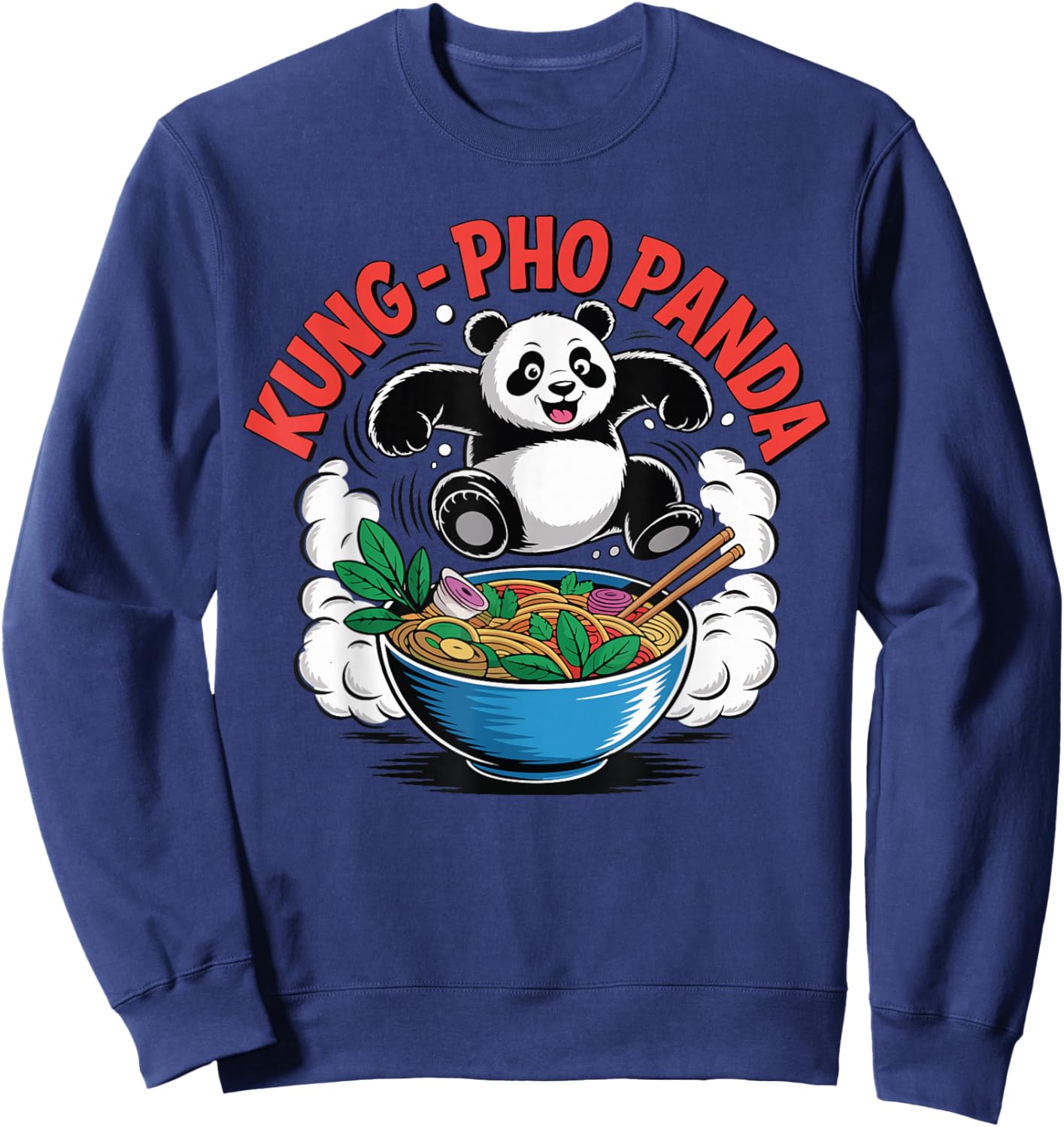 Pholicious Panda Vietnamese Pho Lover Design Kung Fu Sweatshirt - Sweatshirt | Navy