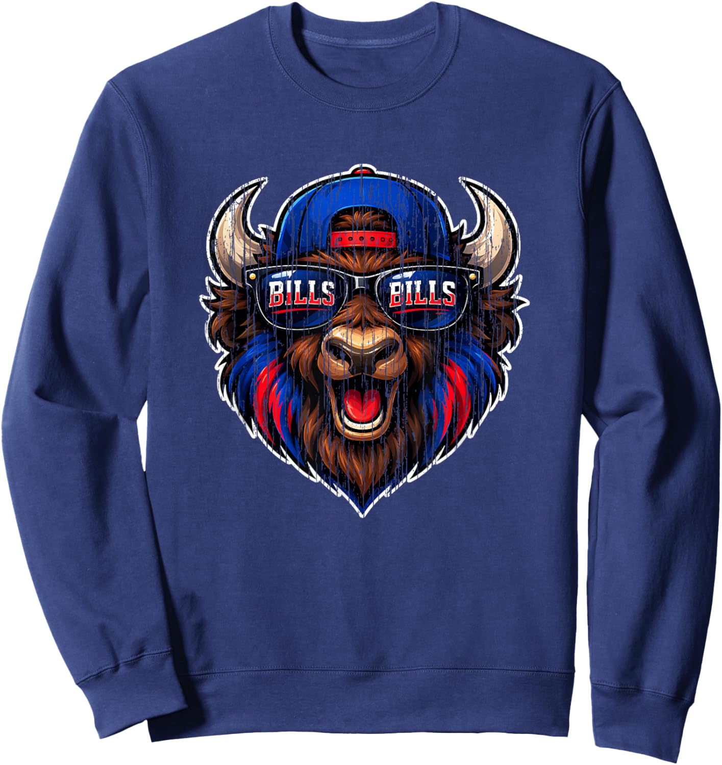 Bills Retro Gift Women Boys Girls Kids Sweatshirt - Sweatshirt | Navy
