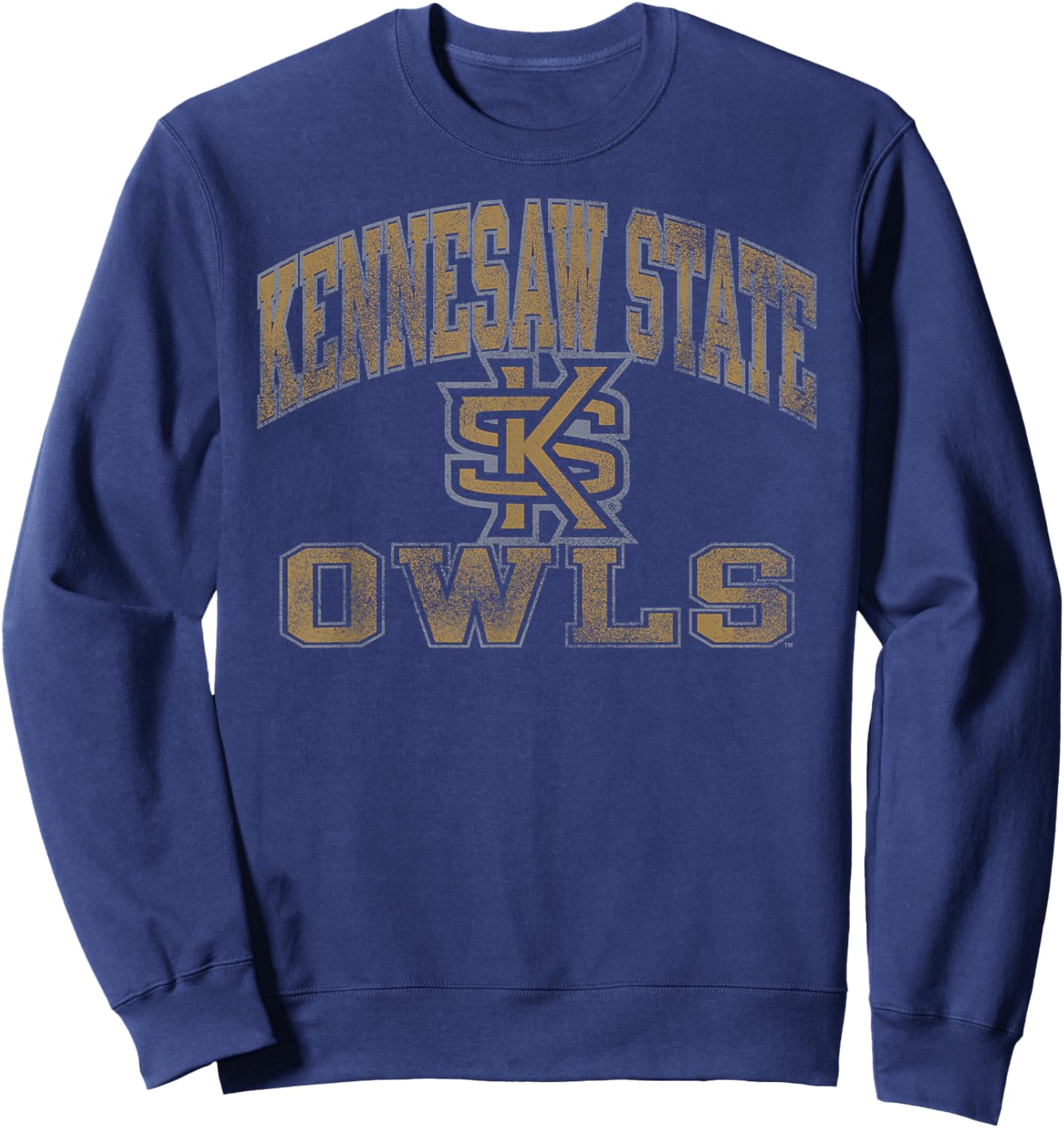 Kennesaw State Owls Vintage Worn Black Officially Licensed Sweatshirt - Sweatshirt | Navy