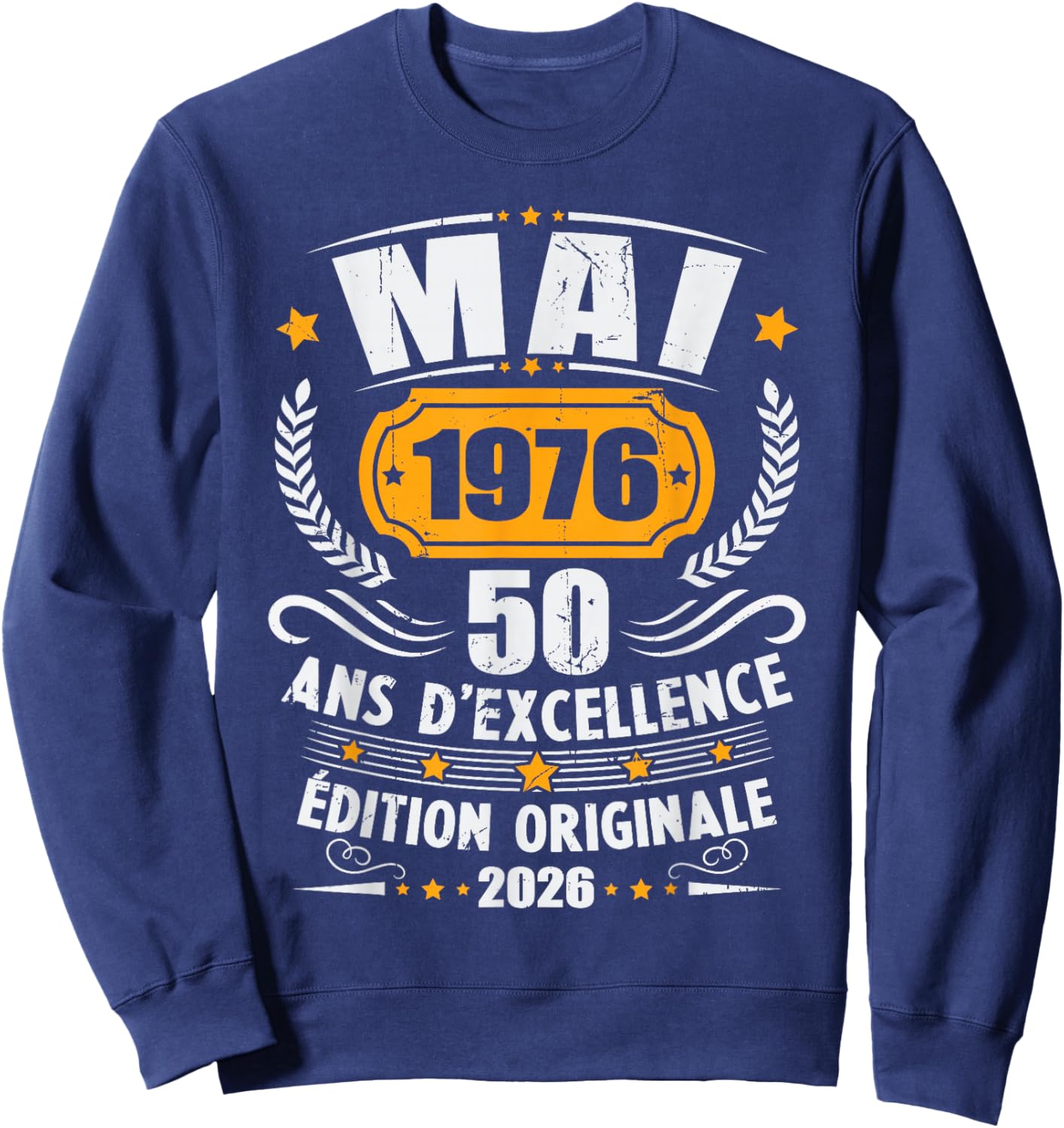 Vintage Mai 1976 Cadeau Anniversaire 50 Ans Hommes Femmes Sweatshirt - Sweatshirt | Navy