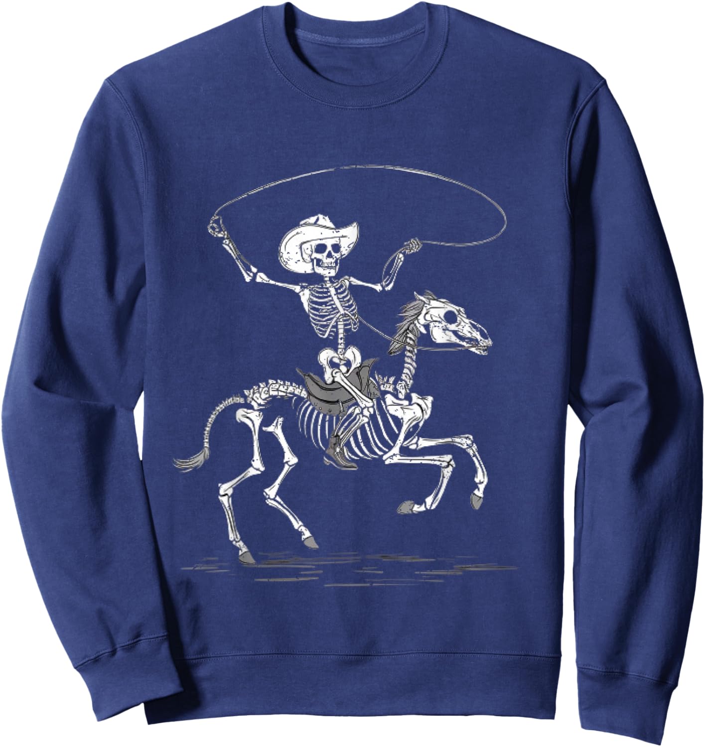 Halloween Cowboy Horse Skeleton Costume Sweatshirt - Sweatshirt | Navy