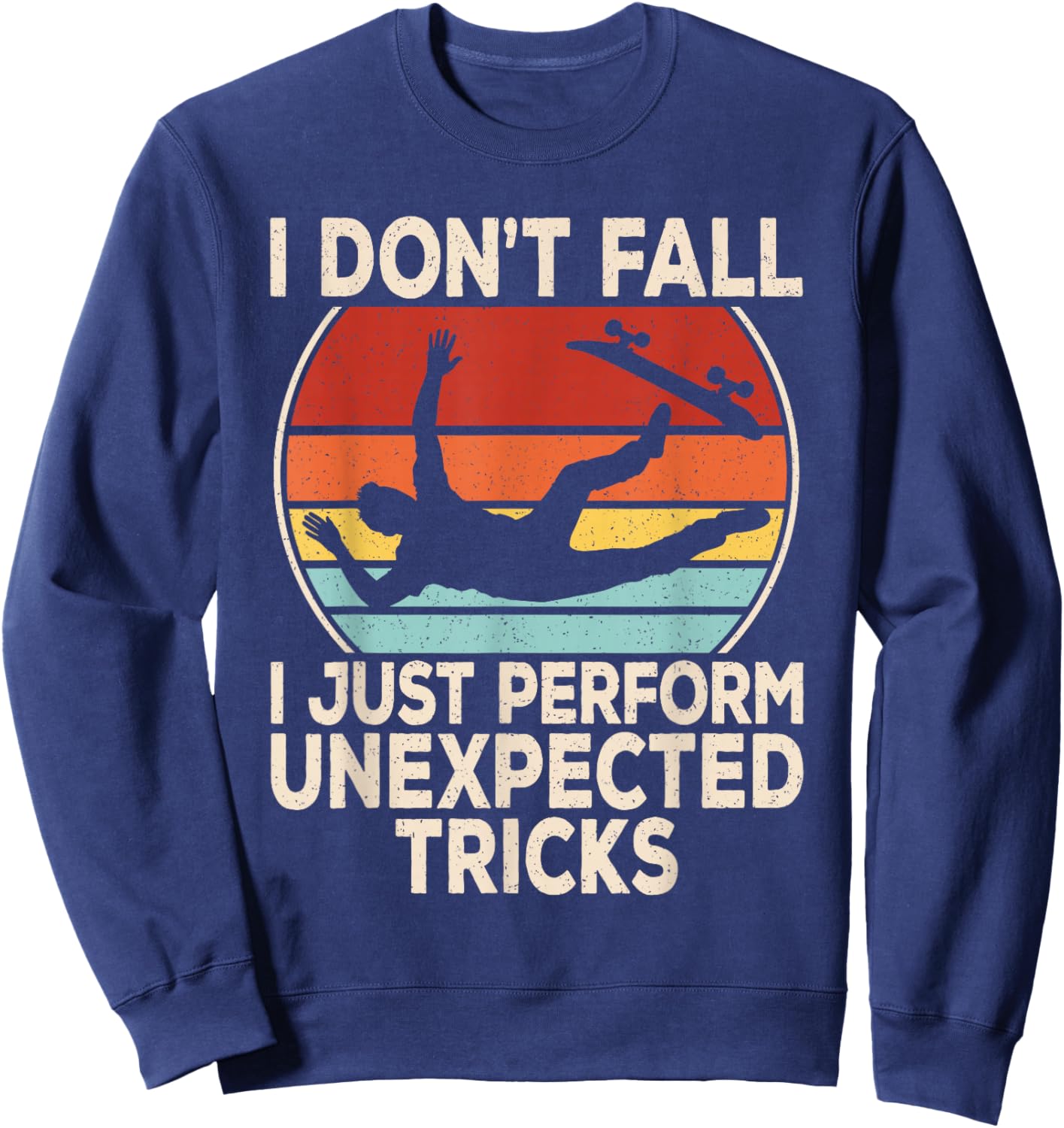 Funny Skater Skateboard Retro Skating Lover Men Boys Kids Sweatshirt - Sweatshirt | Navy