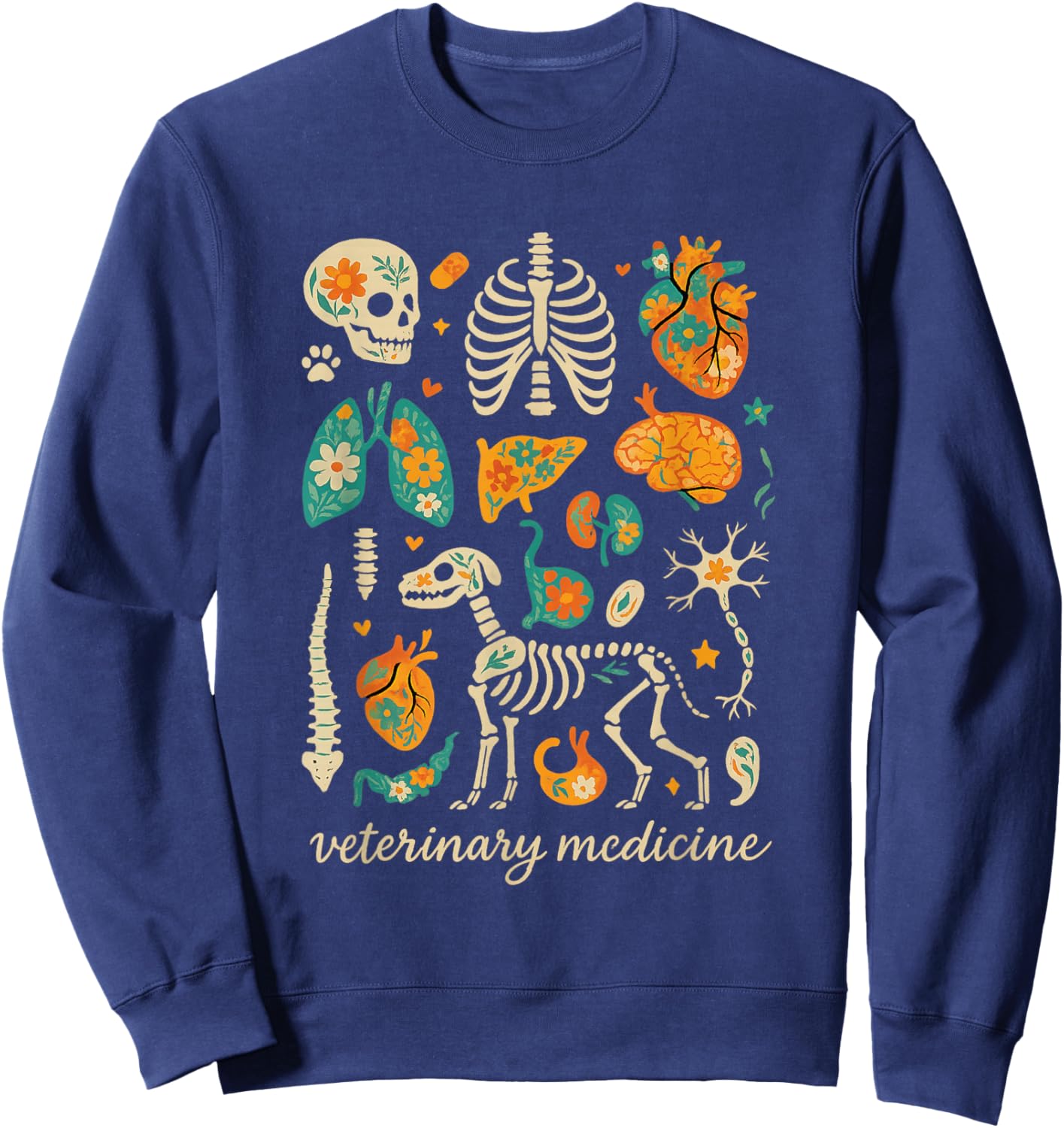 Veterinary Anatomy Animal Vet Tech Assistant Sweatshirt - Sweatshirt | Navy