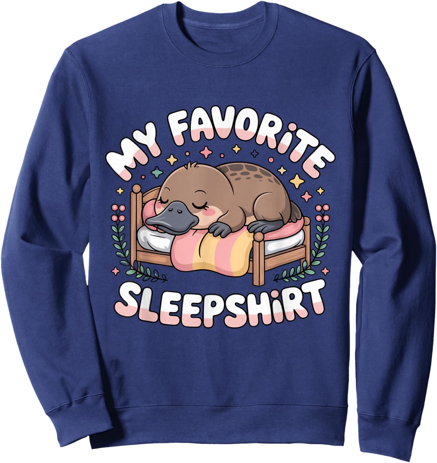Cute Platypus Sleeping Pajama Australian Animal Sleepshirt Sweatshirt - Sweatshirt | Navy