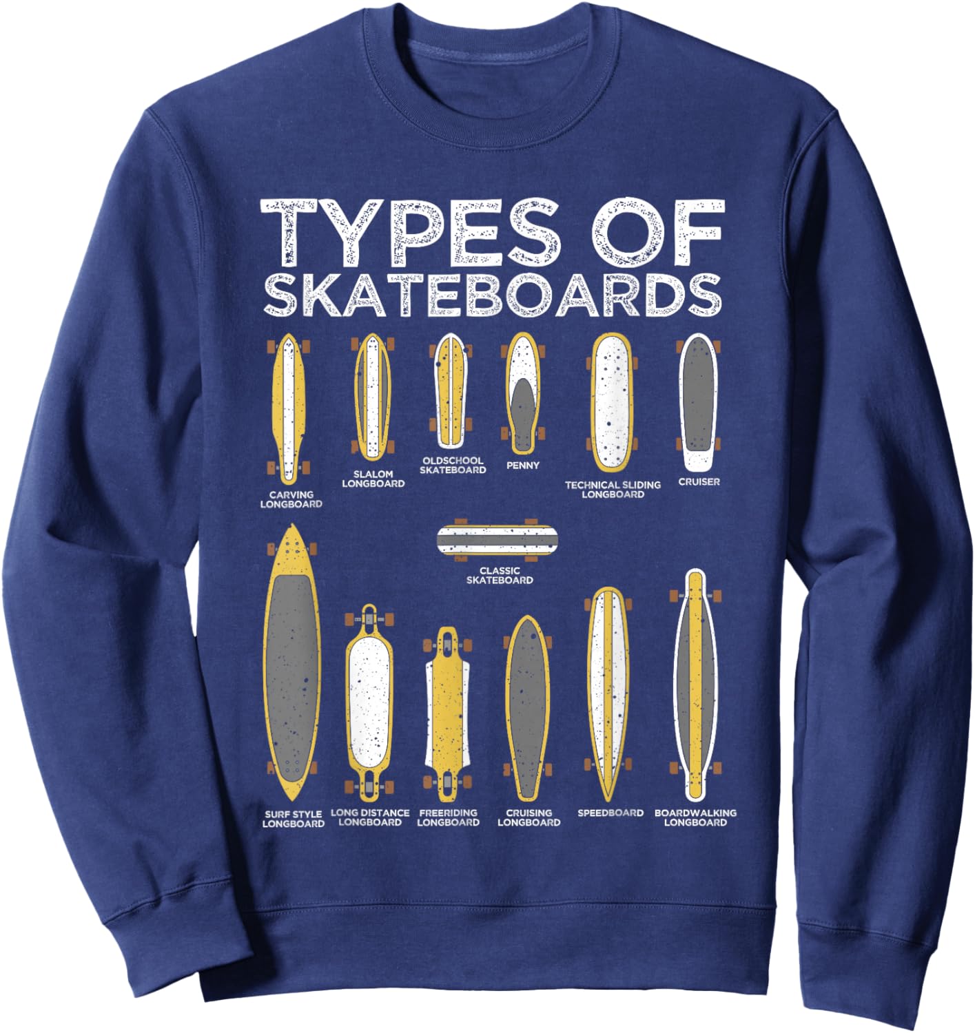 Cool Skateboard Art Women Skateboarder Skateboarding Sweatshirt - Sweatshirt | Navy