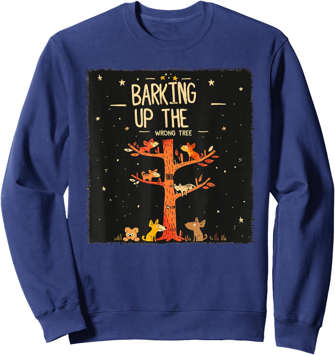 Funny Tree and Dog Idiom Costume for Speech Lovers Sweatshirt - Sweatshirt | Navy