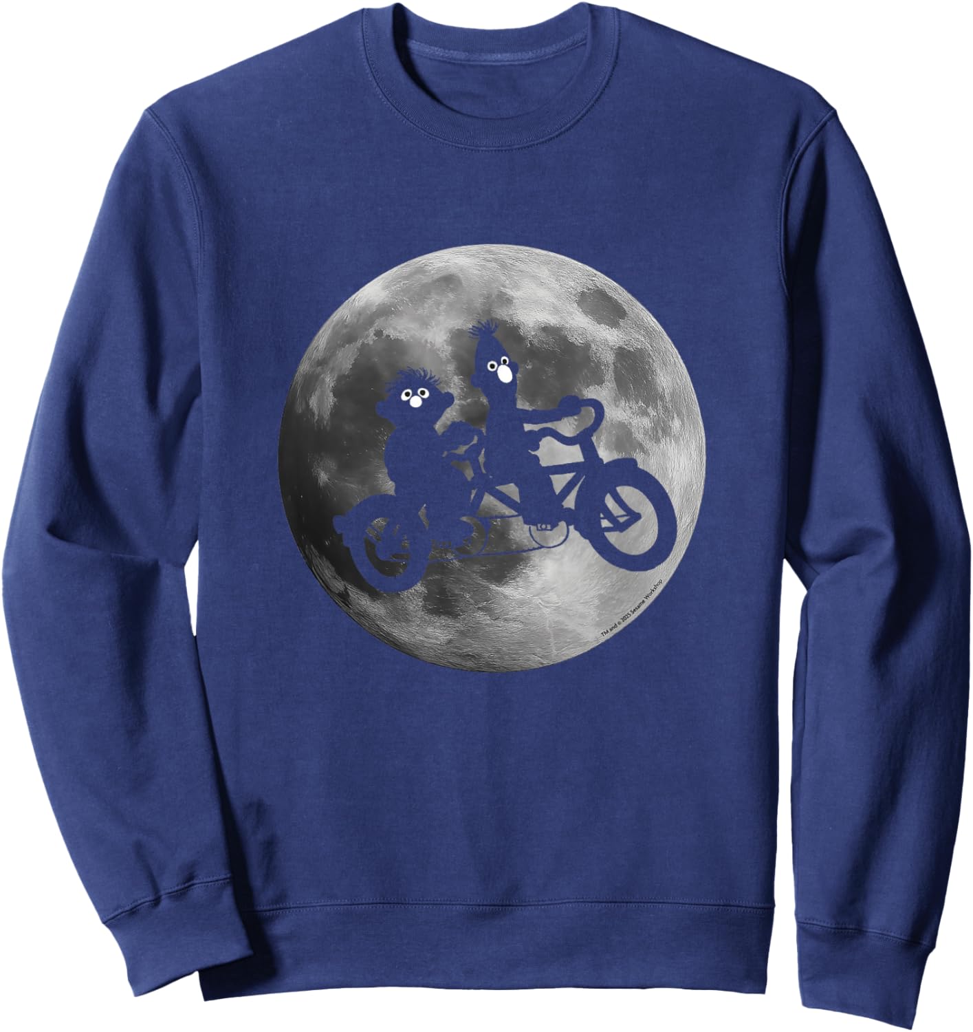 Sesame Street Ernie and Bert in Moonlight Shadow Bicycle Sweatshirt - Sweatshirt | Navy