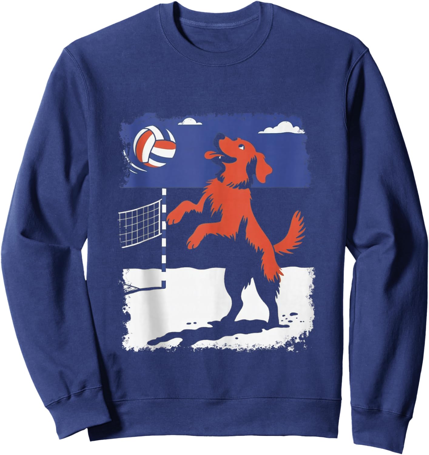 Golden Retriever Dog Volleyball Sweatshirt - Sweatshirt | Navy