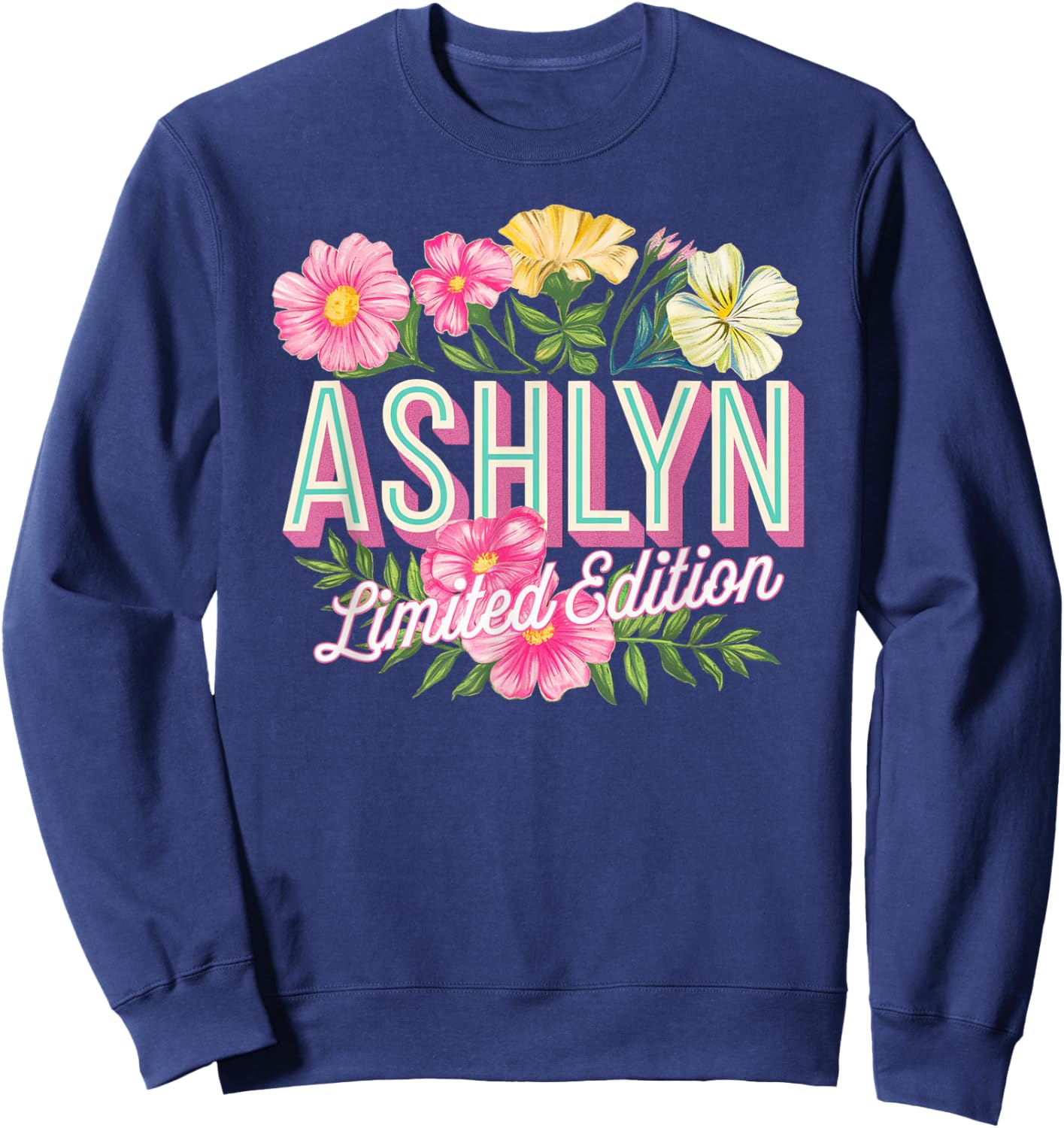 Ashlyn Limited Edition Vintage Custom Name Wife Grandma Sweatshirt - Sweatshirt | Navy
