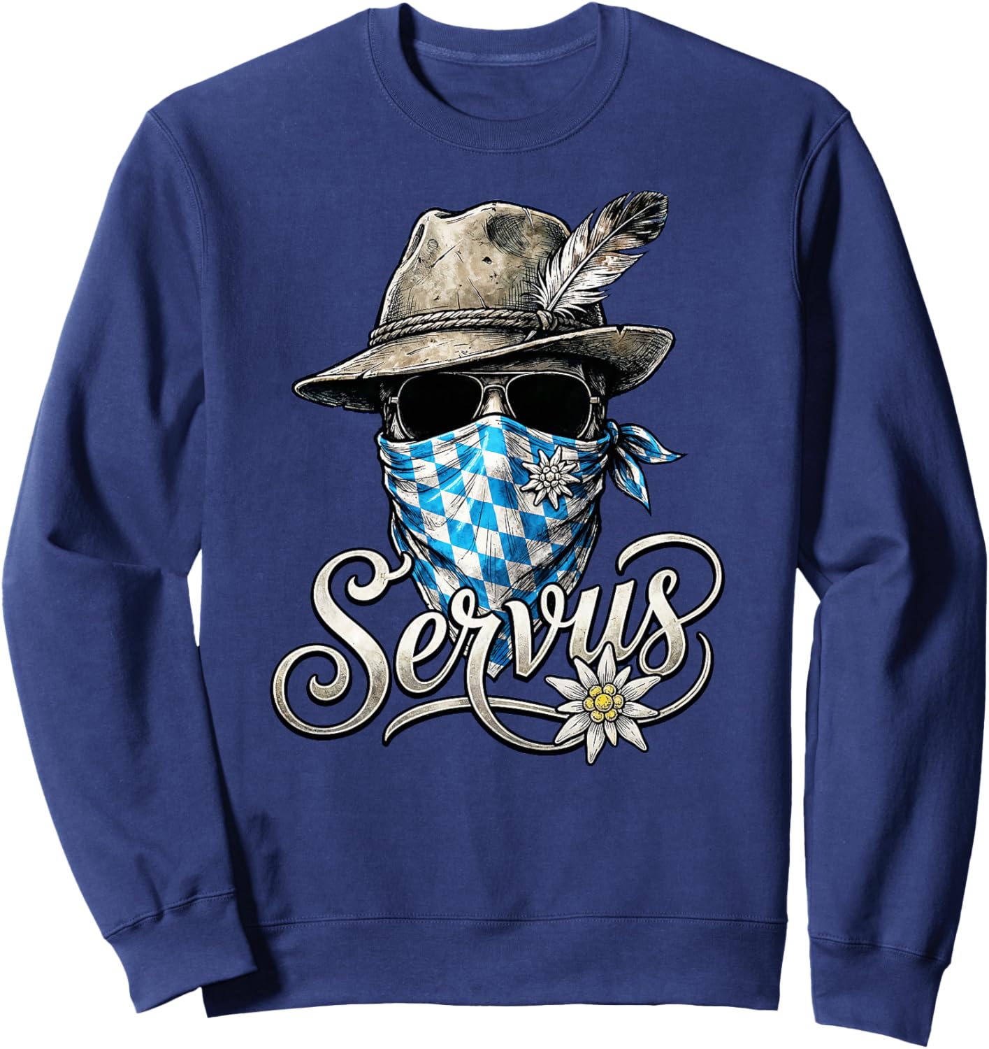Trachten Shirt Herren Trachtenshirt Passend für Oktoberfest Premium Sweatshirt - Sweatshirt | Navy