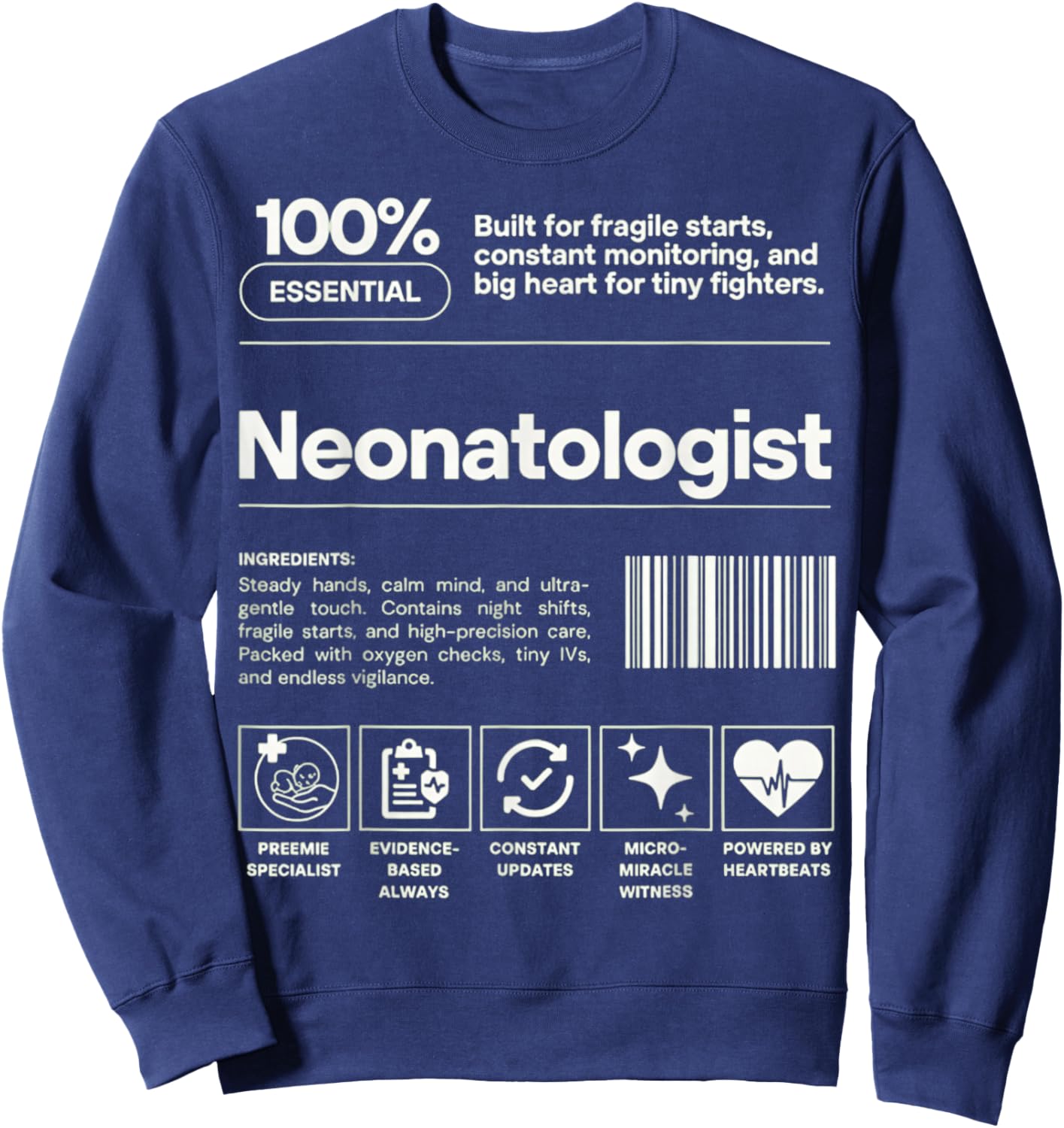 Neonatologist & Personalized Neonatology Gift Nicu Doctor N Sweatshirt - Sweatshirt | Navy