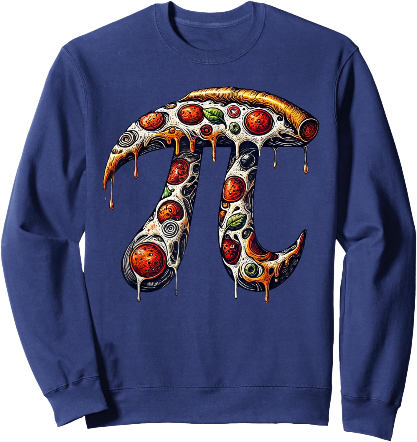 Funny Pizza Pi Math Pi Day Celebration Lover Pizza Pi 3.14 Sweatshirt - Sweatshirt | Navy