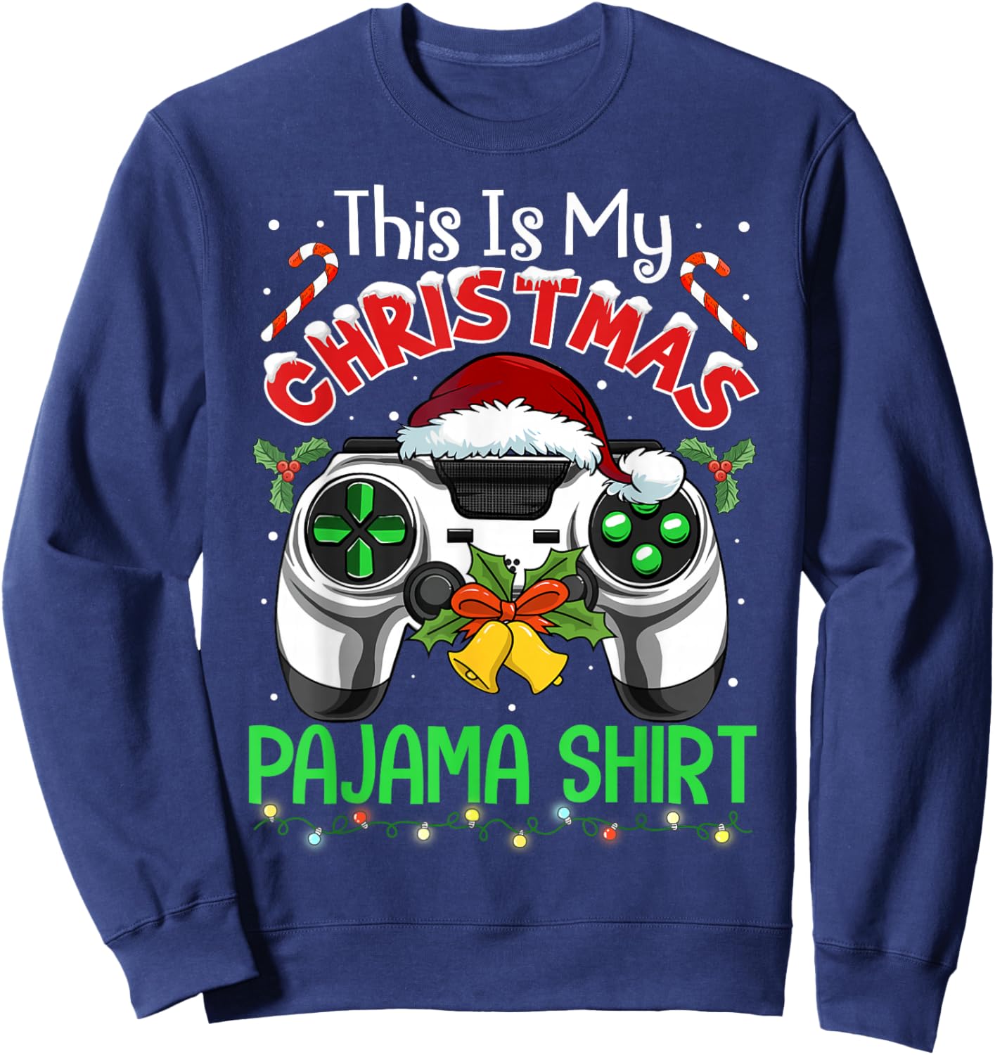 This is My Christmas Pajama Gamer Video Game Boys Kids Sweatshirt - Sweatshirt | Navy