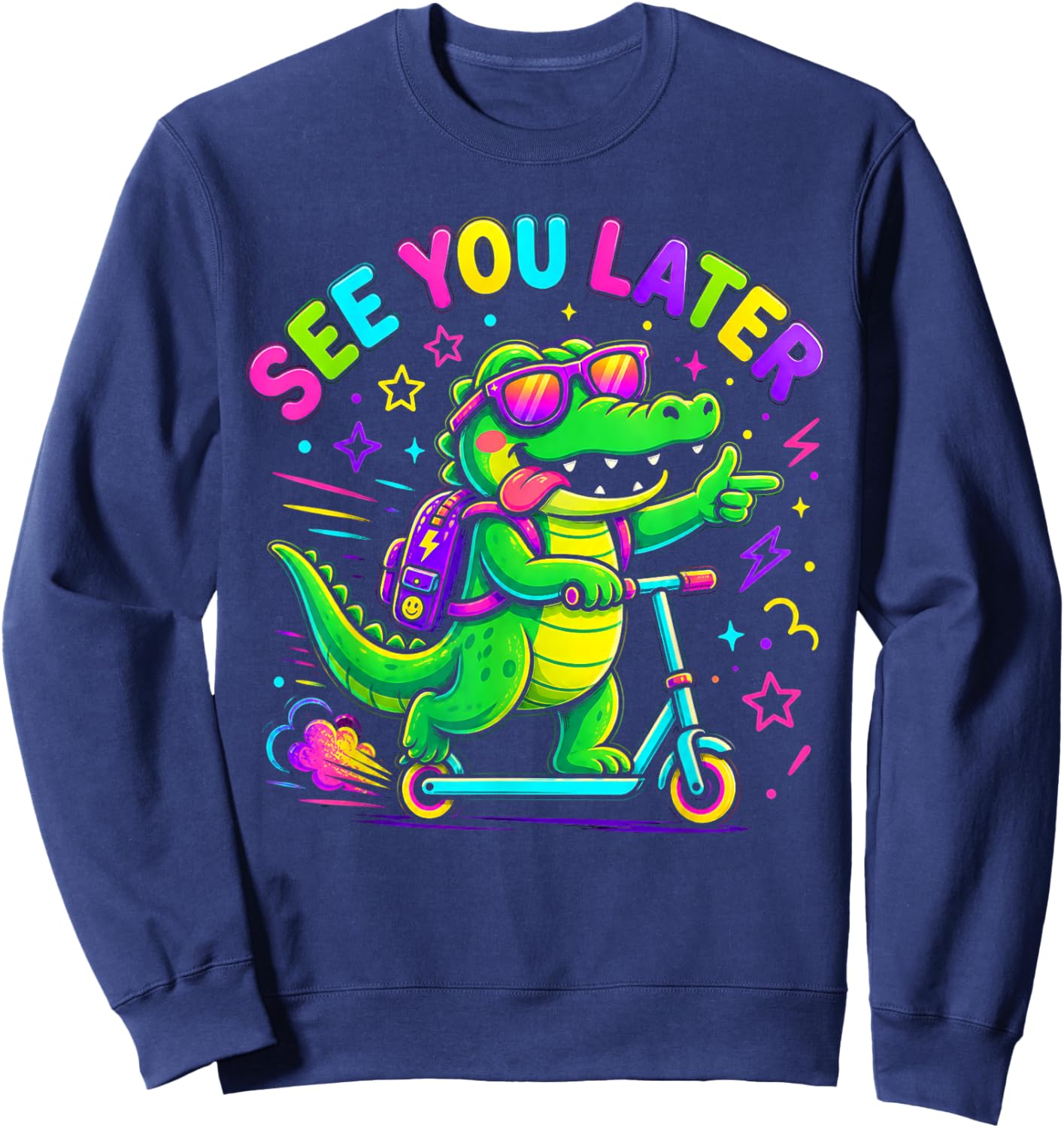 See You Later Alligator Summer Teacher Last Day of School Sweatshirt - Sweatshirt | Navy