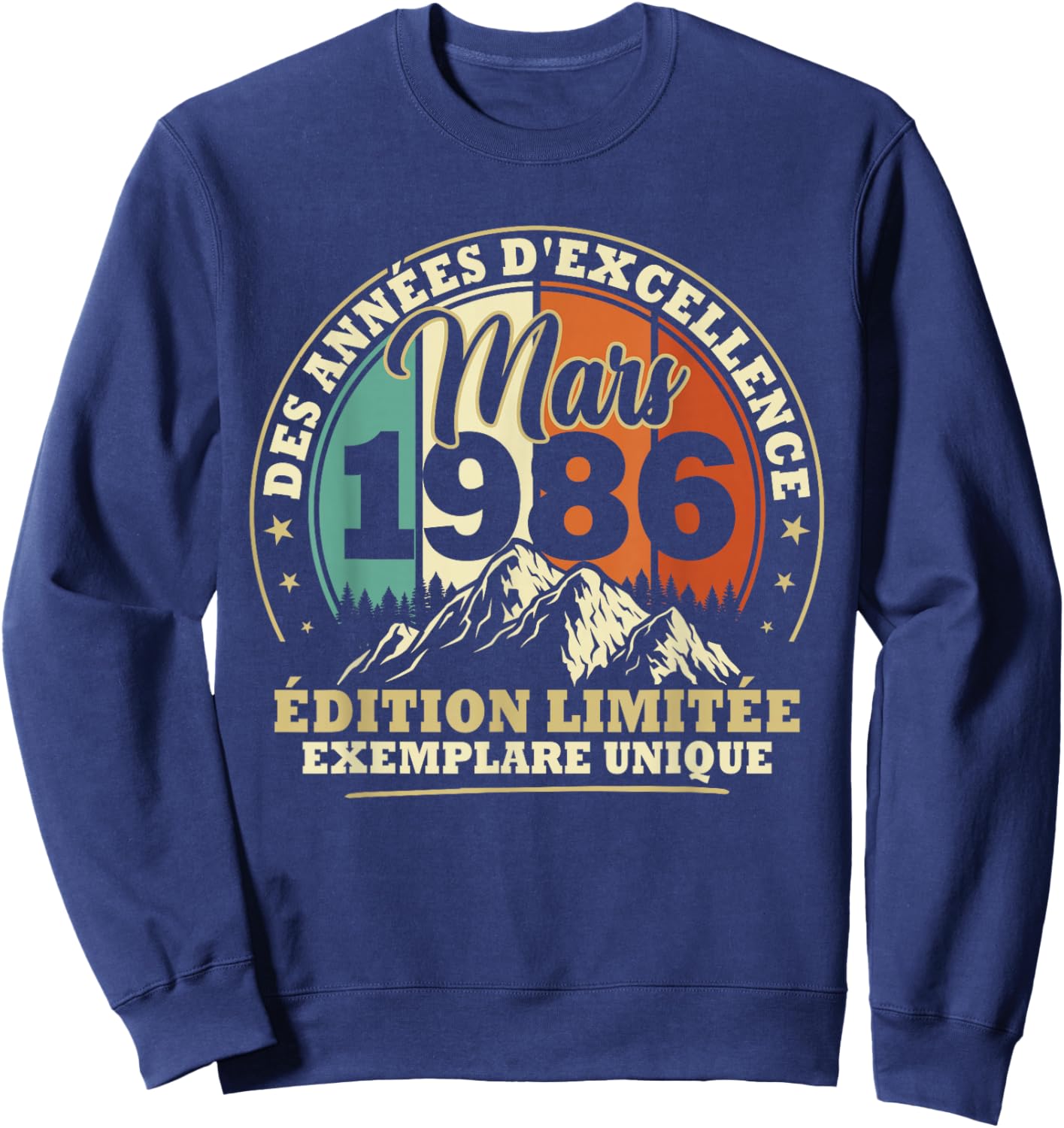 Vintage Mars 1986 Cadeau Anniversaire 40 Ans Hommes Femmes Sweatshirt - Sweatshirt | Navy