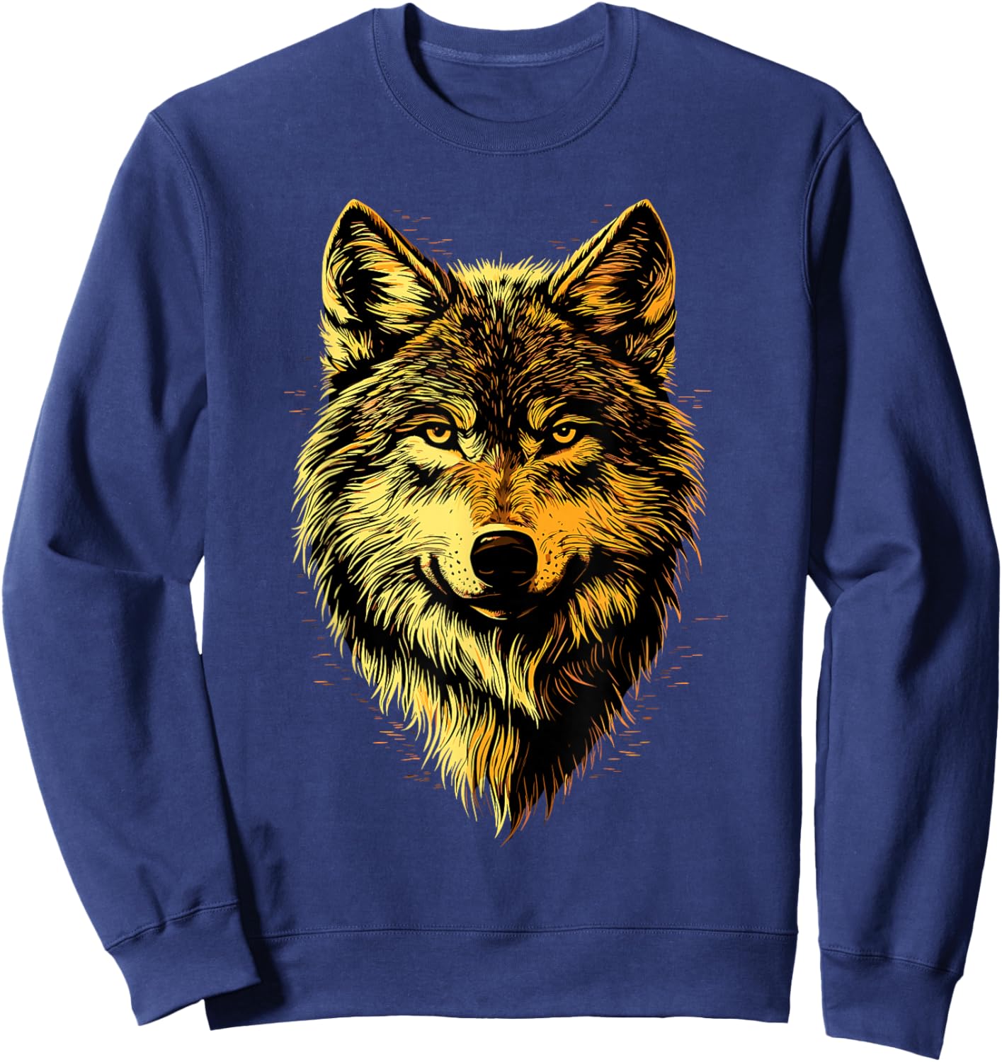 Wolf Motif I Love Wolves Wolf Pack Wild Grey Wulf Dog Wolf Sweatshirt - Sweatshirt | Navy