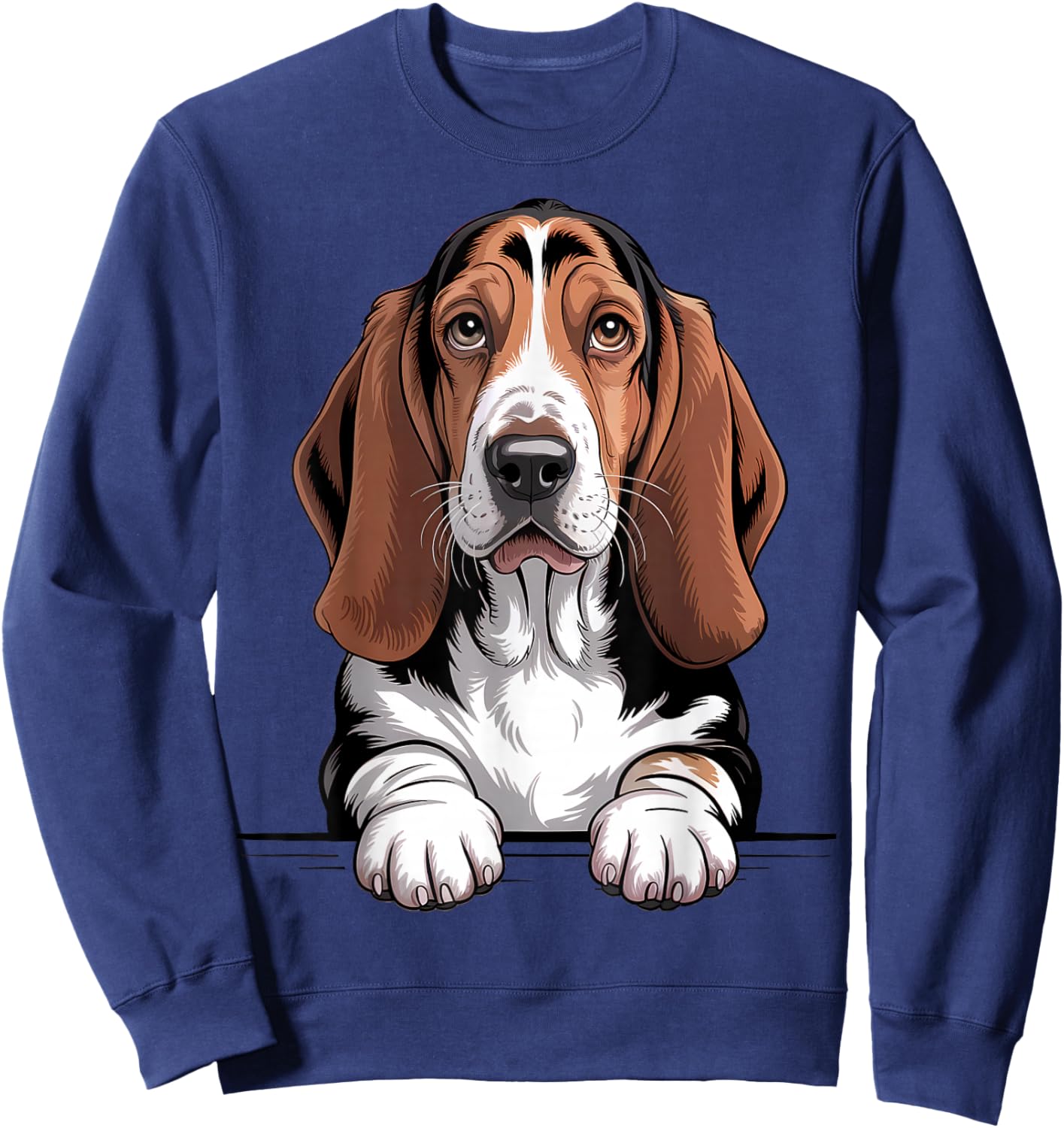 Funny Dog Lover Pocket Size Basset Hound Sweatshirt - Sweatshirt | Navy