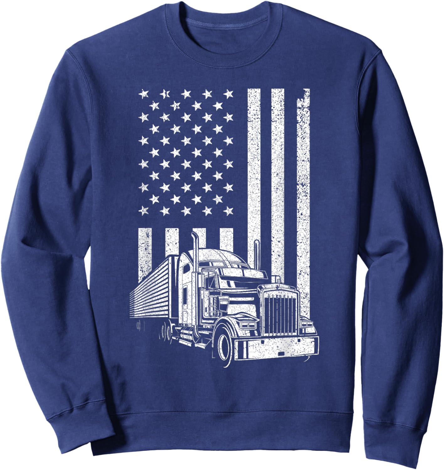 Cool Trucker Design Women Kids Trucking Truck Driver Sweatshirt - Sweatshirt | Navy