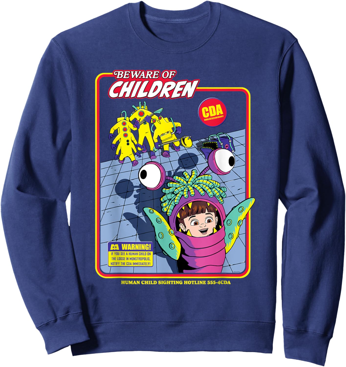 Disney and Pixar’s Monsters, Inc. CDA Beware of Children Sweatshirt - Sweatshirt | Navy