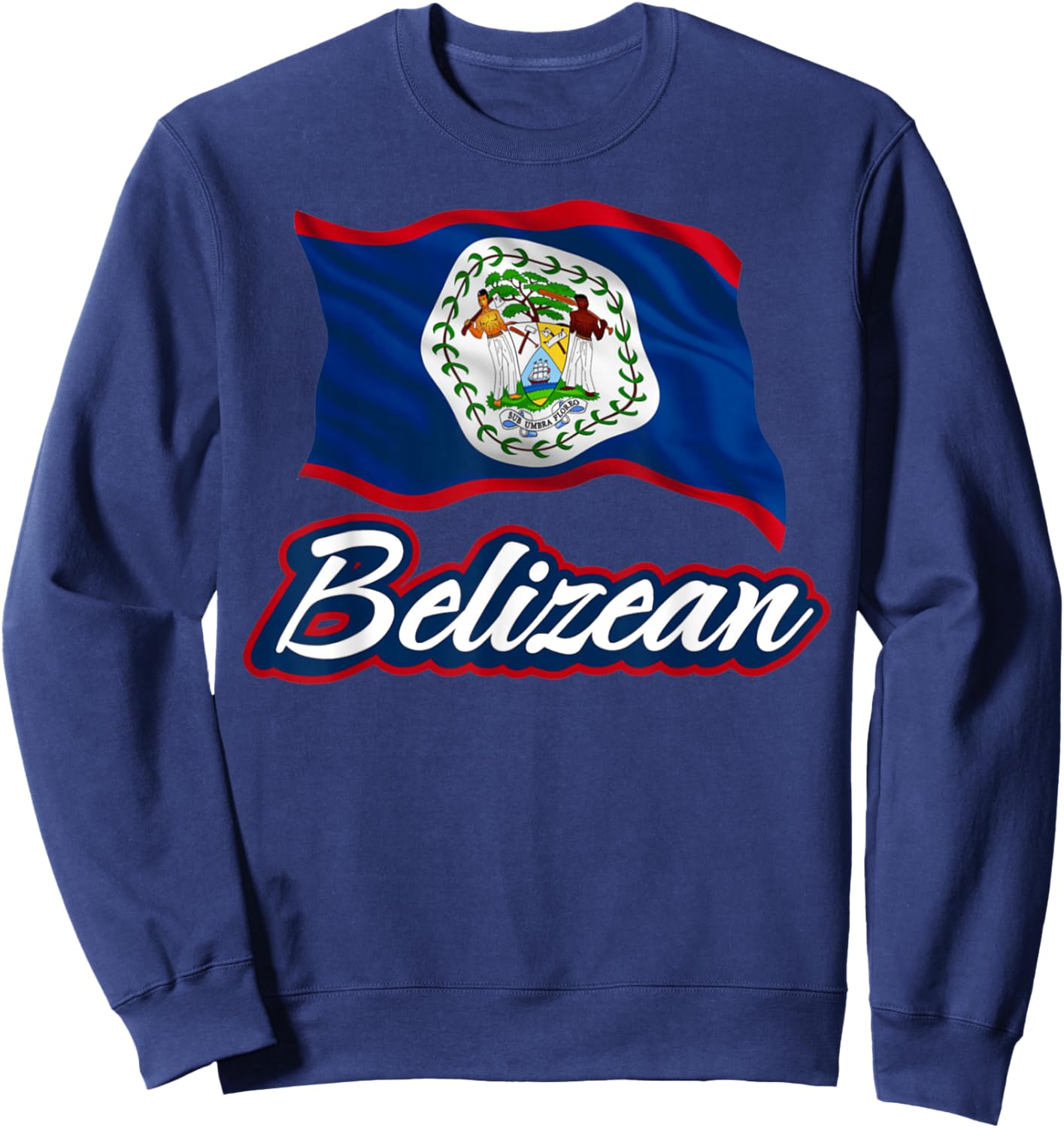 Belizean Flag of Belize Patriotic Mayan Men Women Kids Sweatshirt - Sweatshirt | Navy