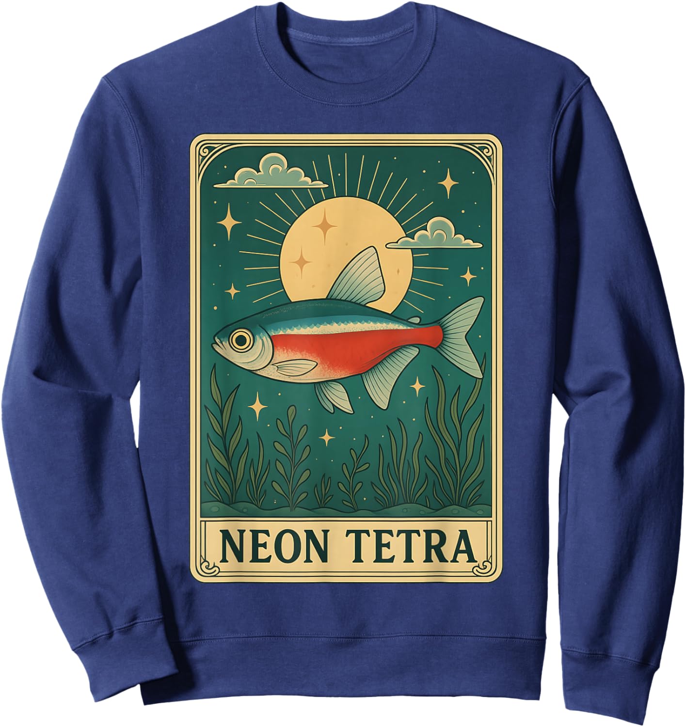 Neon Tetra Tarot Card Sweatshirt - Sweatshirt | Navy