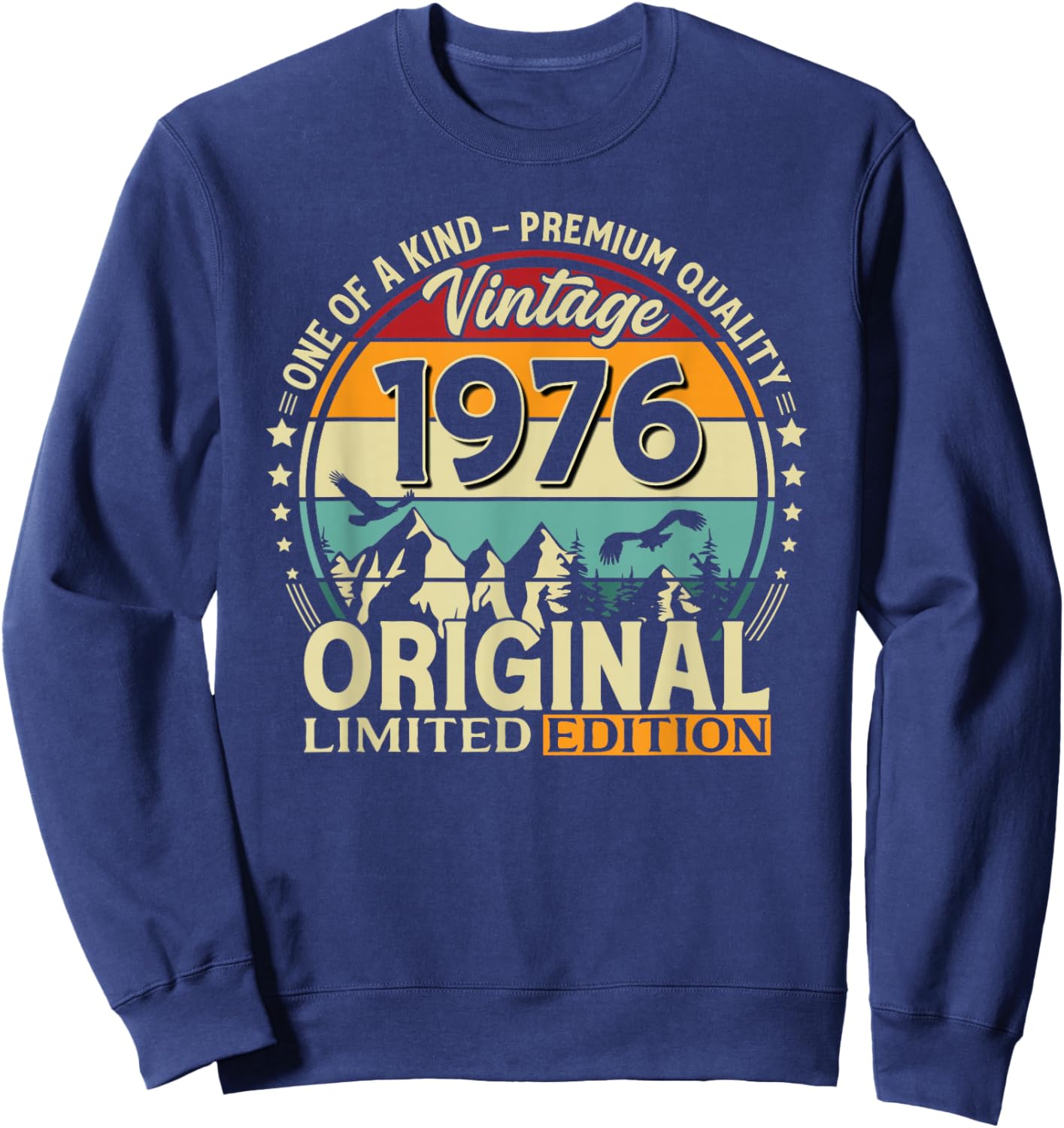 50th Birthday Man Woman Gift Vintage 1976 Sweatshirt - Sweatshirt | Navy