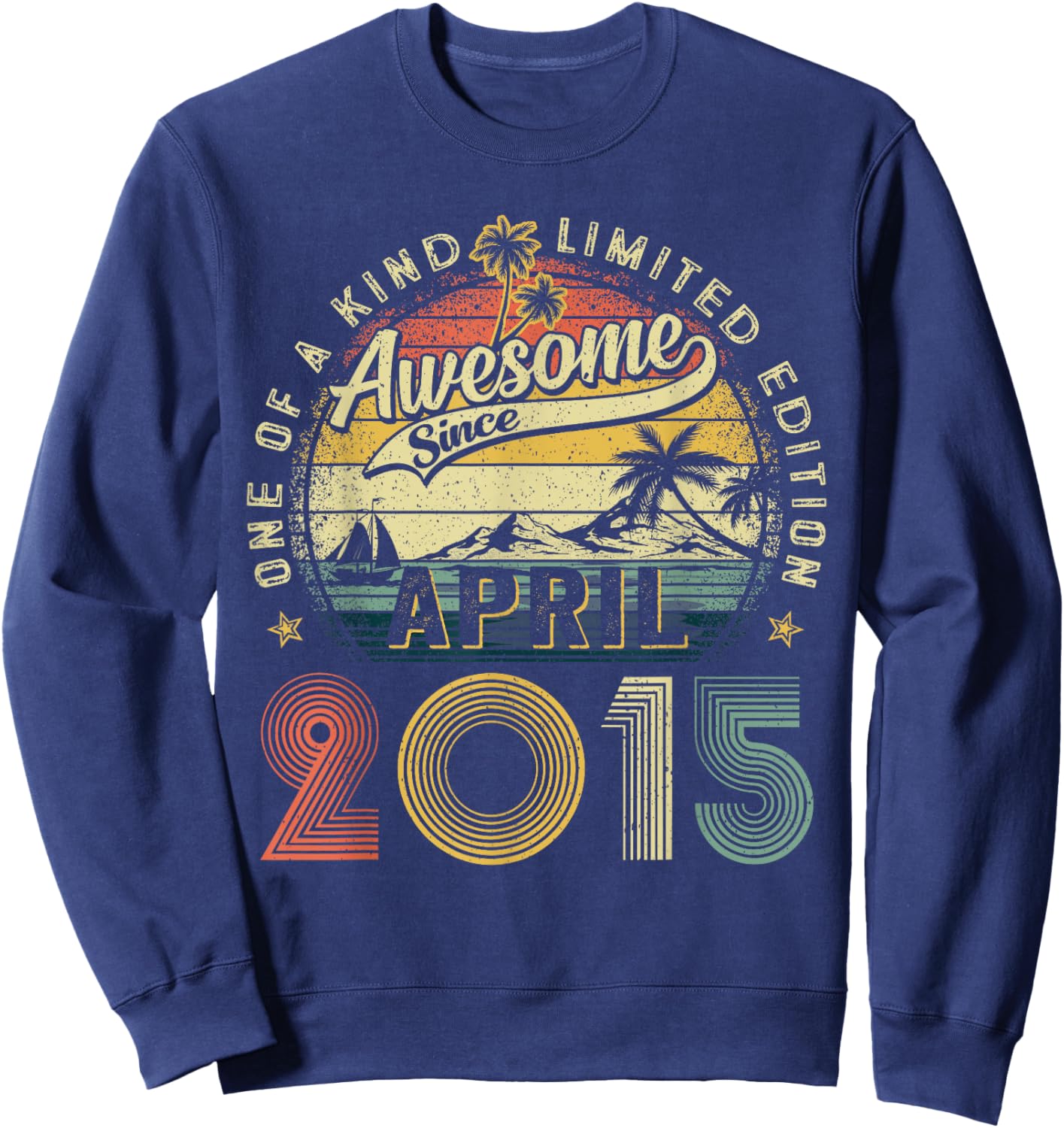 Awesome since April 2015 10th Birthday Boys Girl 10 Year Old Sweatshirt - Sweatshirt | Navy