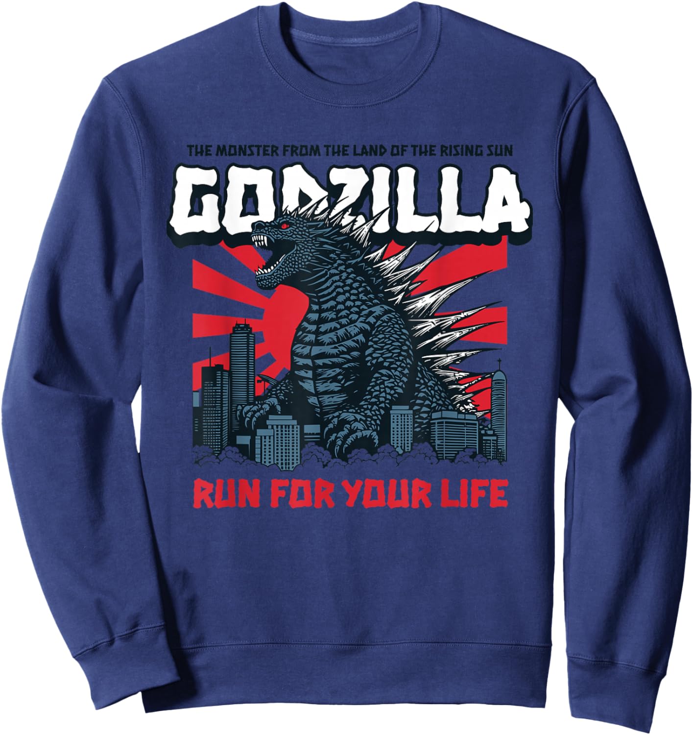 Monster - Godzilla Run for Your Life Sweatshirt - Sweatshirt | Navy