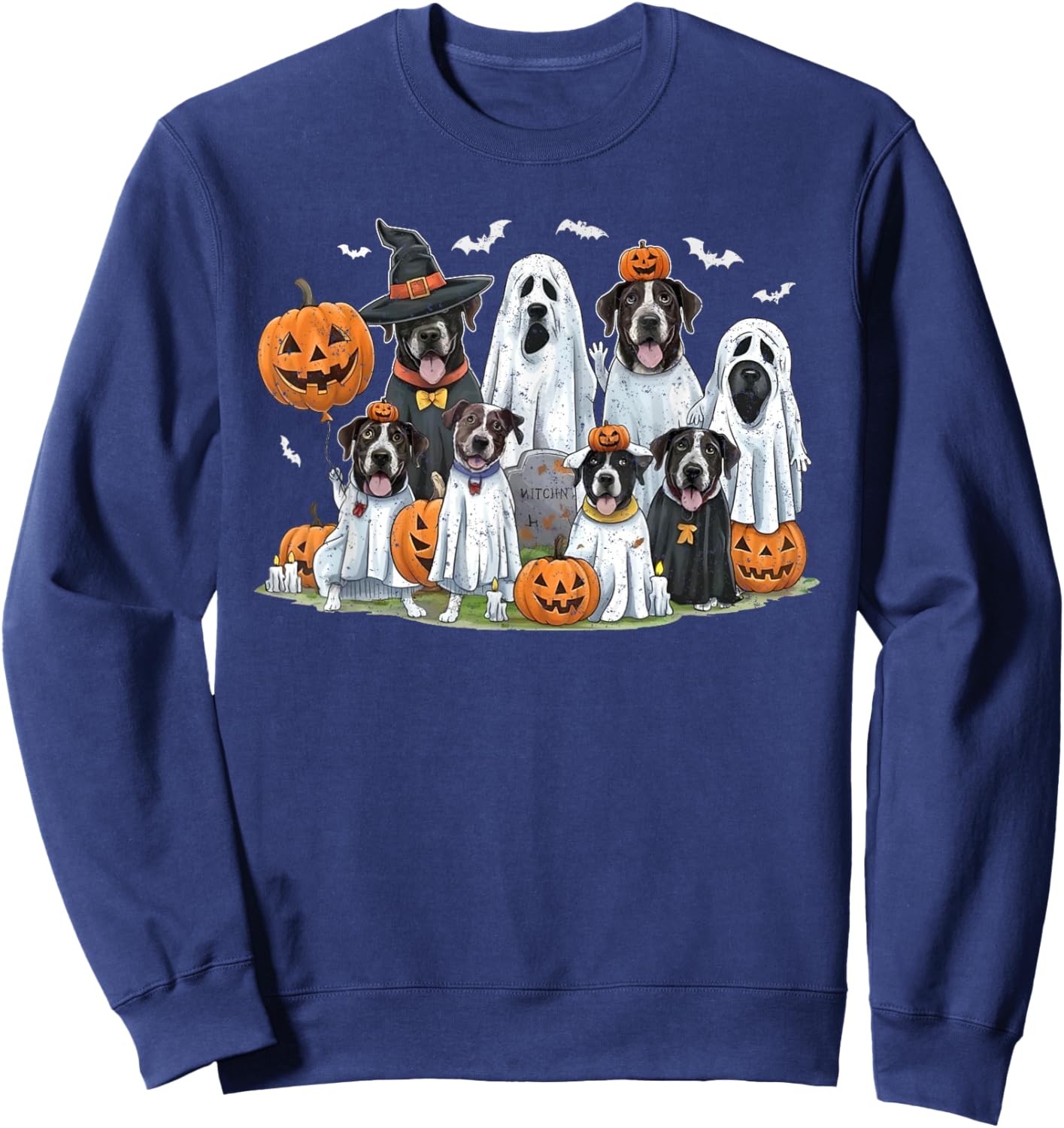 Dog Ghost Cute Dogs Dressed As Ghosts Funny Halloween Gifts Sweatshirt - Sweatshirt | Navy