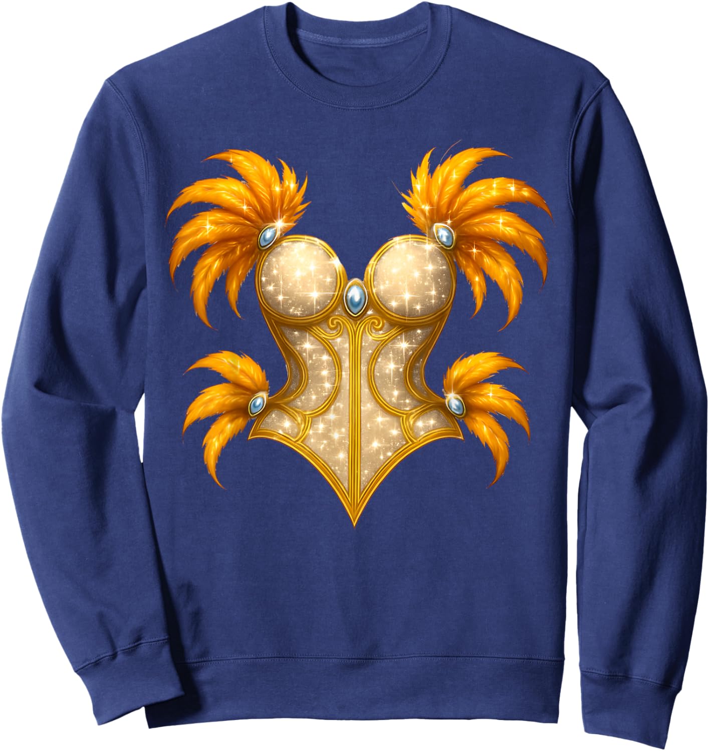 Showgirl Costume Illusion Glam Halloween Top Sweatshirt - Sweatshirt | Navy