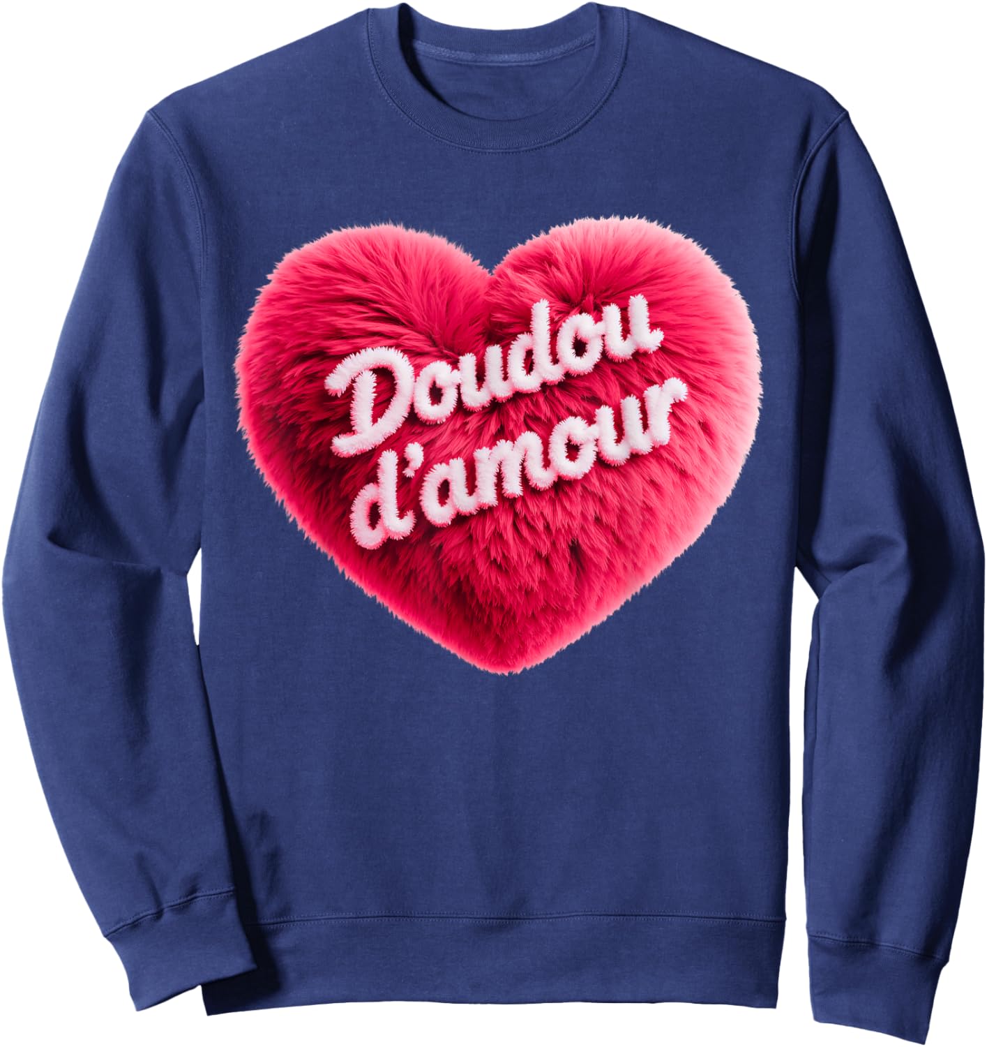 Doudou D'Amour Cute and Humorous Valentine's Day Sweatshirt - Sweatshirt | Navy