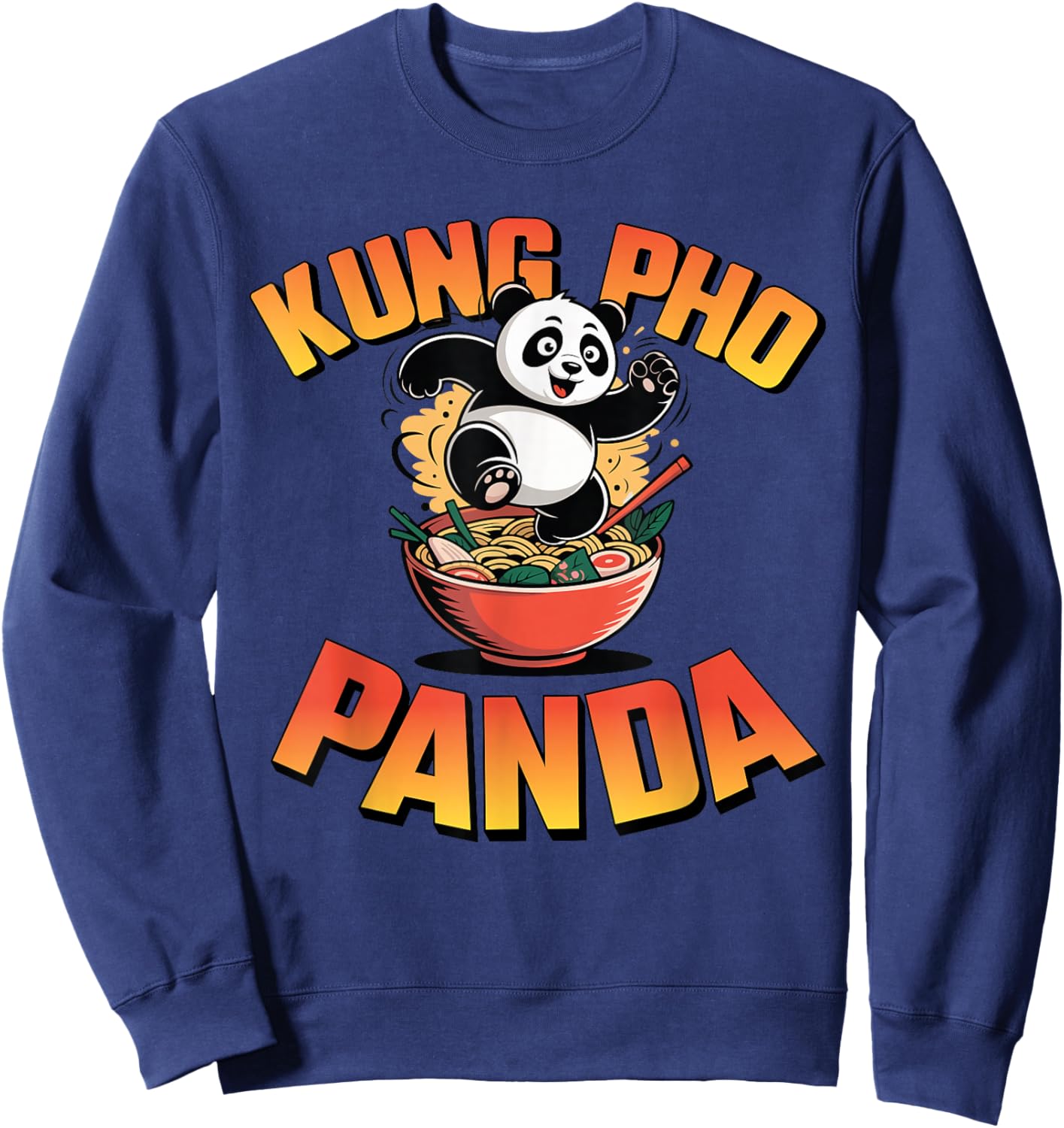 Pholicious Panda Vietnamese Pho Lover Design Kung Fu Sweatshirt - Sweatshirt | Navy