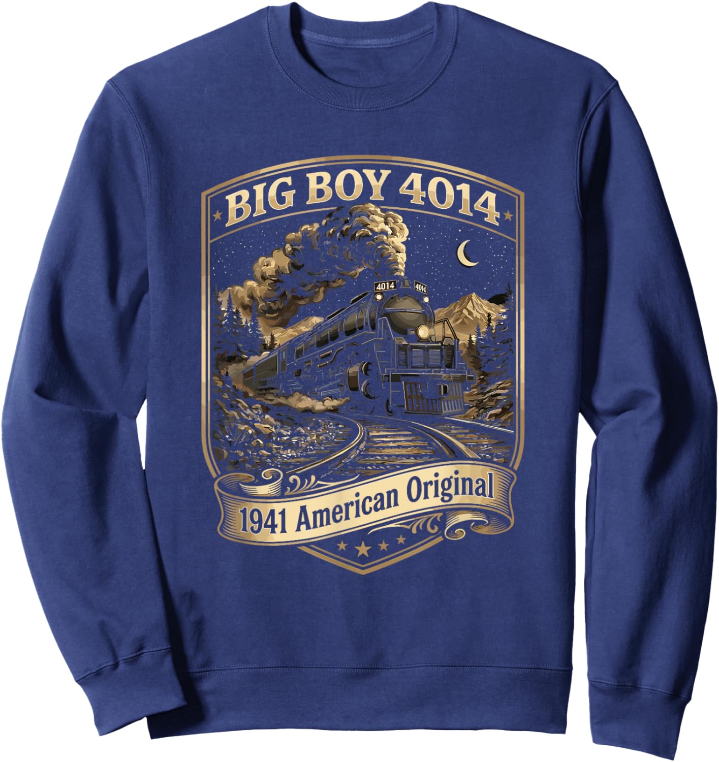Big Boy 4014 Train Engineer Steam Train Conductor American Sweatshirt - Sweatshirt | Navy