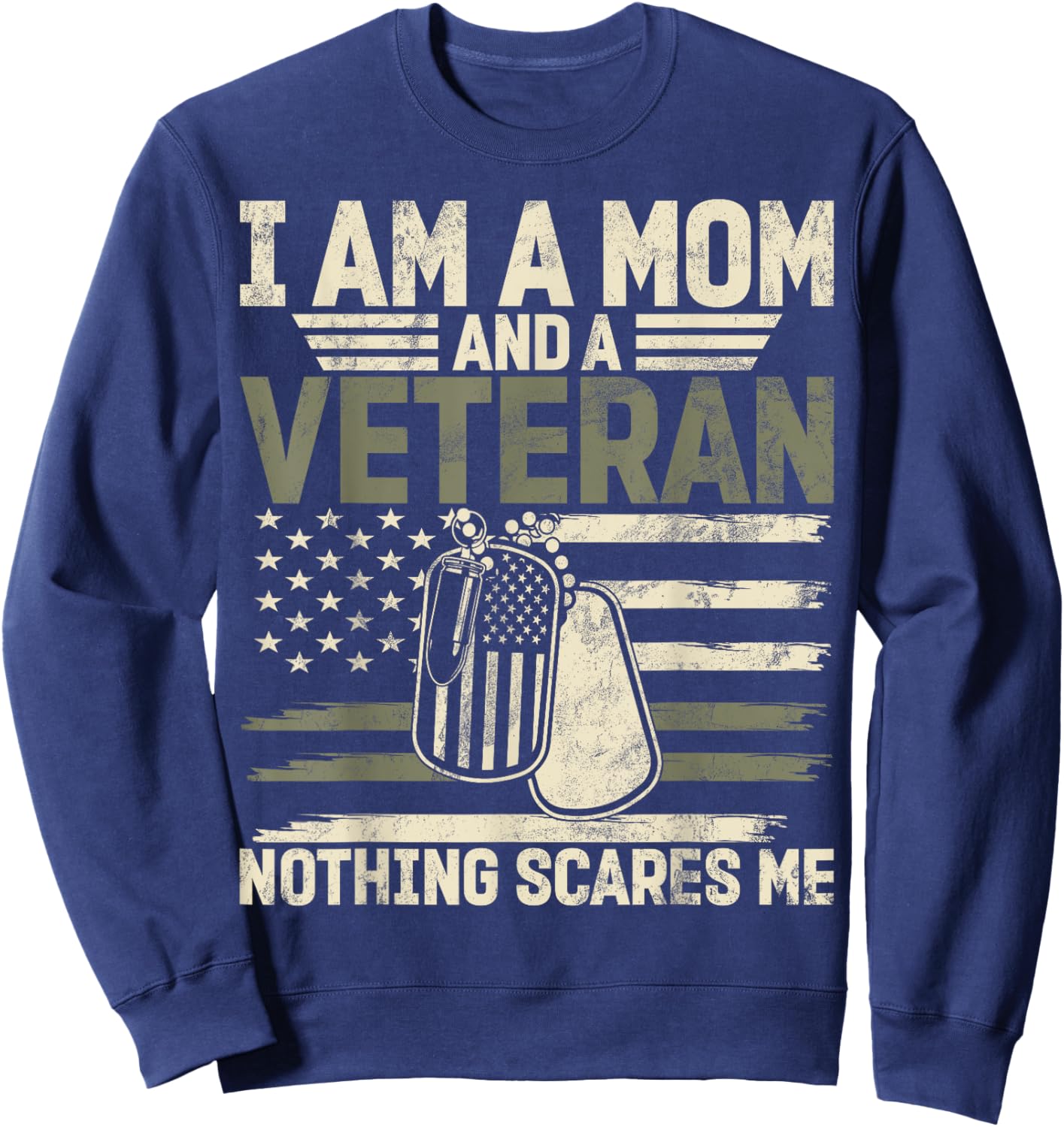 Female Veteran Veteran's Day Women Veteran Soldier Patriotic Sweatshirt - Sweatshirt | Navy